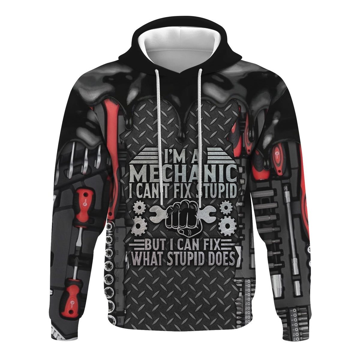 Blisscorners I'm A Mechanic I Can't Fix Stupid T-Shirt – Funny Mechanic Shirt Gift, Tool Lover Apparel, Best Gift for Mechanics & DIY Enthusiasts