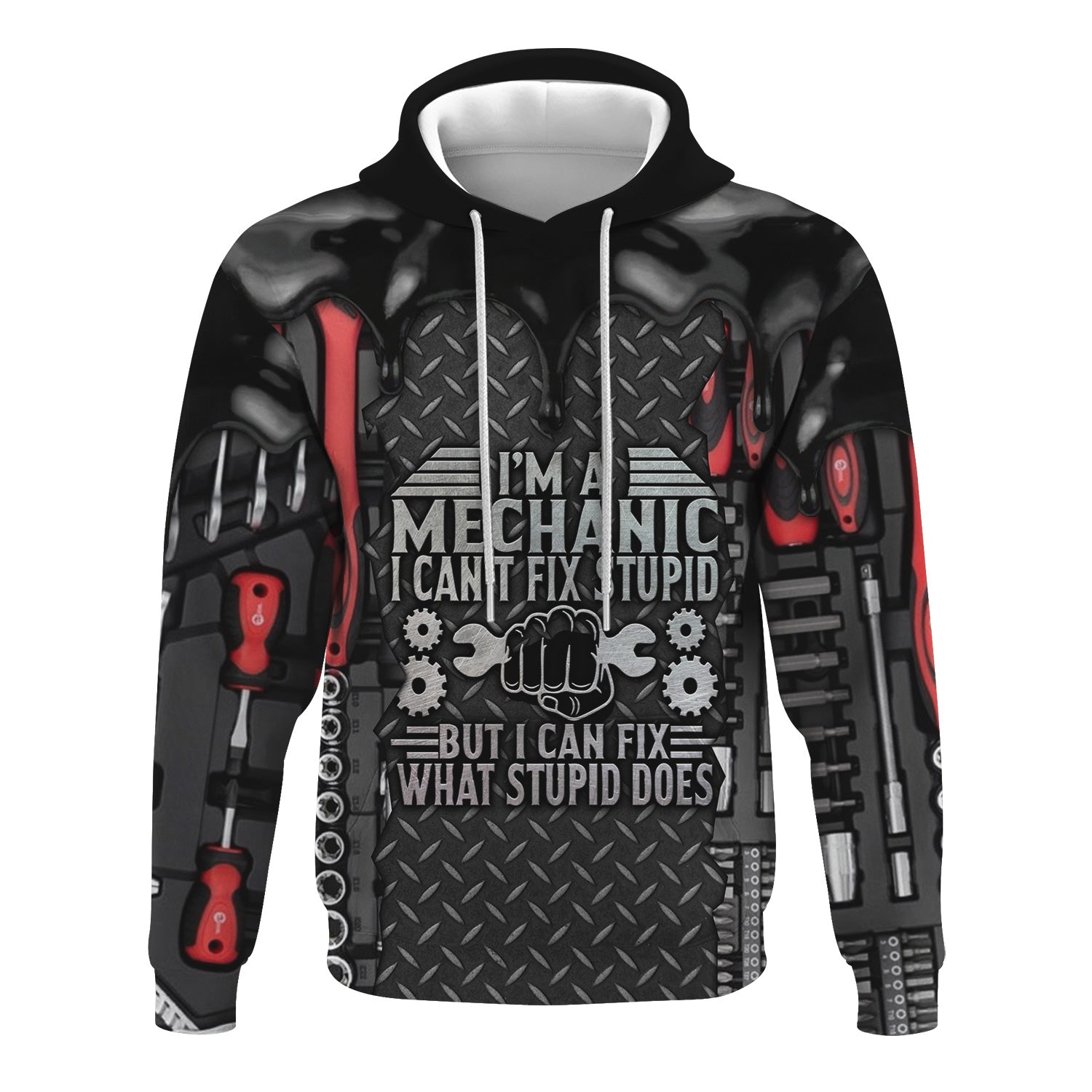 Blisscorners I'm A Mechanic I Can't Fix Stupid T-Shirt – Funny Mechanic Shirt Gift, Tool Lover Apparel, Best Gift for Mechanics & DIY Enthusiasts