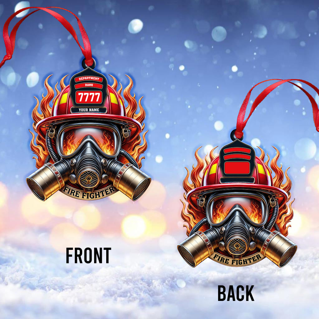 Blisscorners Custom Name Fire Fighter Ornament, Fire Fighter Christmas Gifts2D Flat LM2211