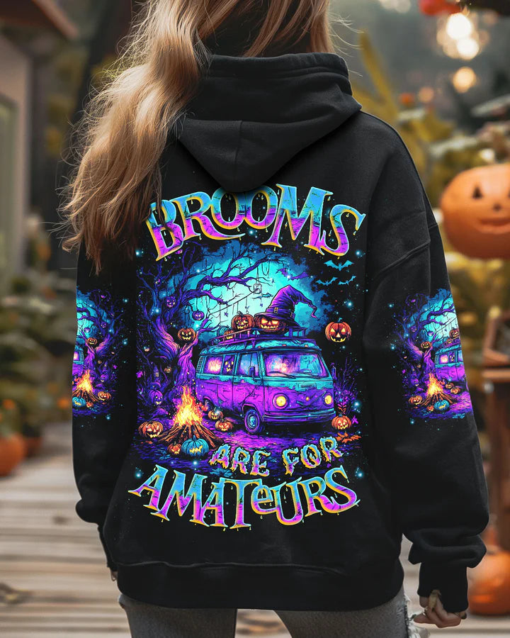 BLISSCORNERS BROOMS ARE FOR AMATEURS HALLOWEEN ALL OVER PRINT