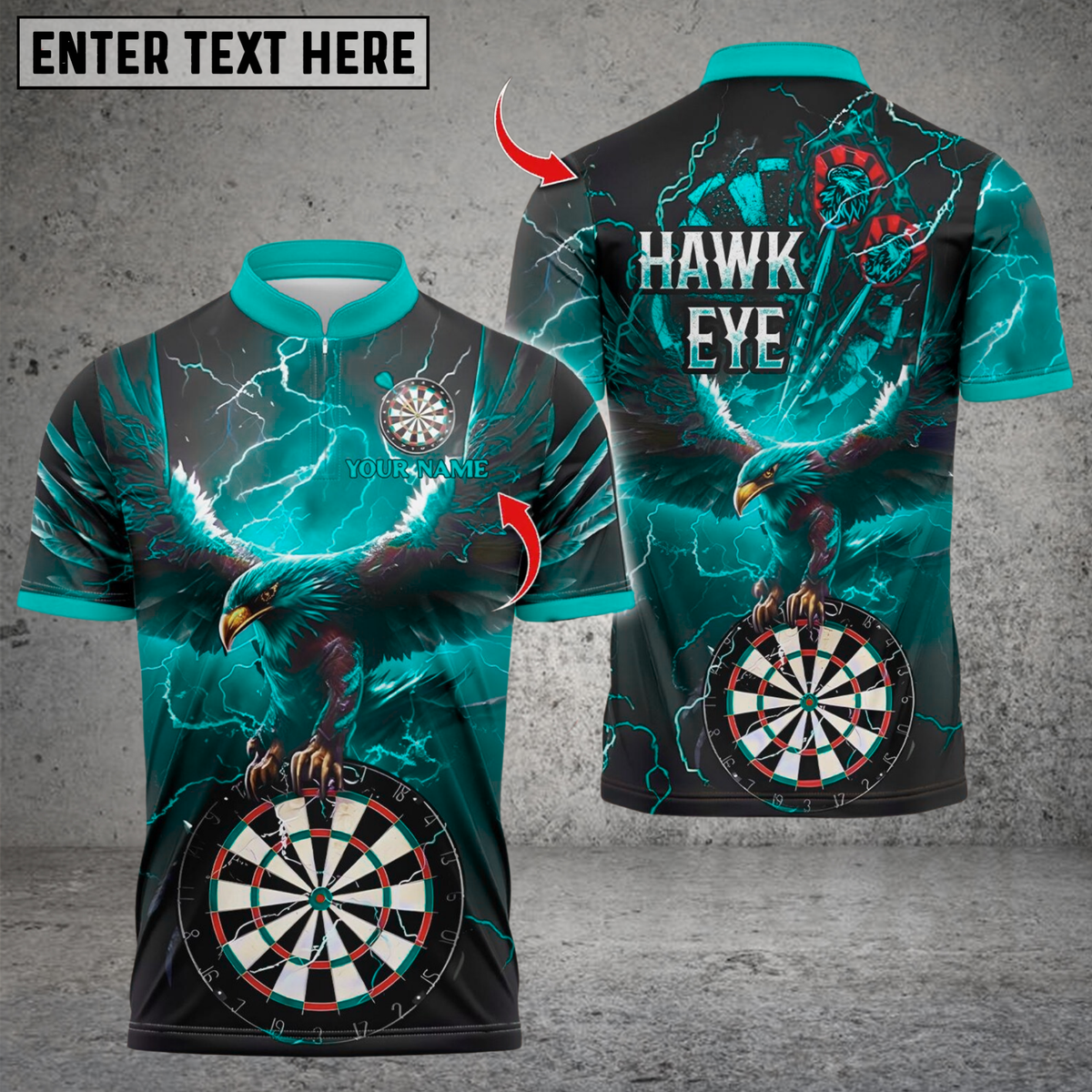 Blisscorners Darts Hawkeye Dartboard Multicolor Customized Name, Team Name 3D Shirts