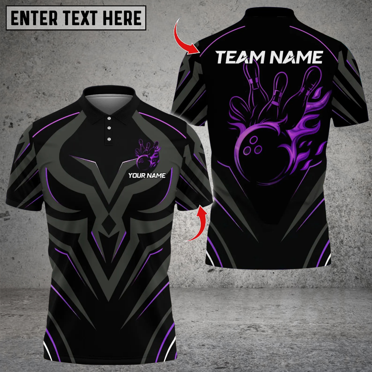 Blisscorners Bowling Golden Royal Flame Multicolor Customized Name, Team Name 3D Shirts