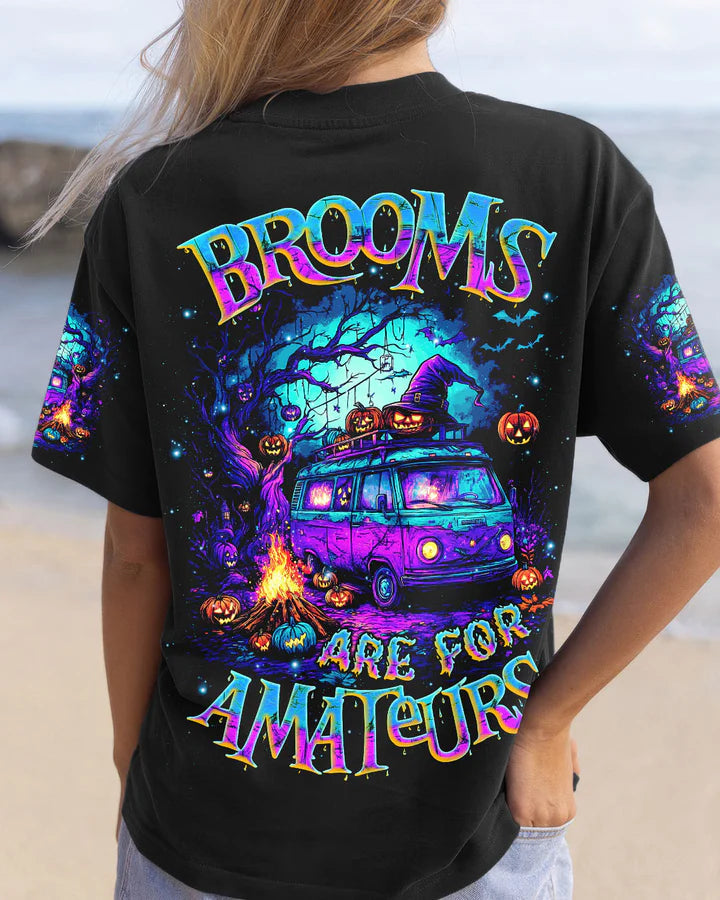 BLISSCORNERS BROOMS ARE FOR AMATEURS HALLOWEEN ALL OVER PRINT