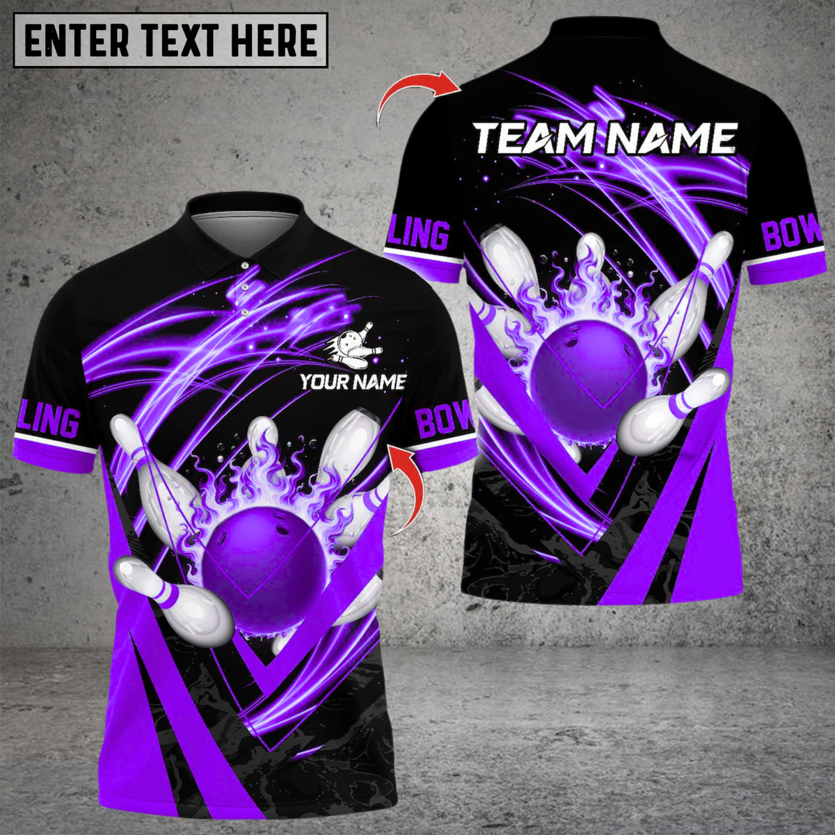 Blisscorners Flame Strike Bowling Multicolor Customized Name, Team Name 3D Shirts 96