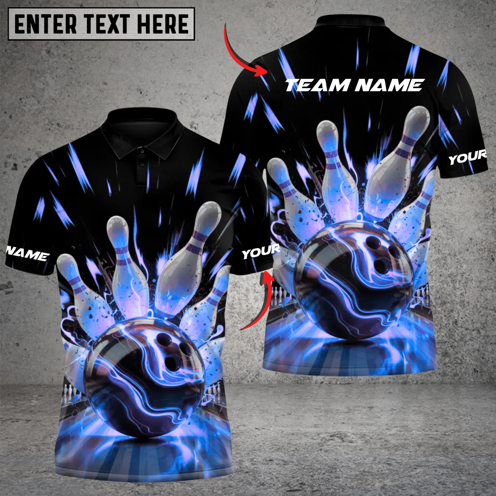 Blisscorners Bowling Thunder Roll Multicolor Customized Name, Team Name 3D Shirts