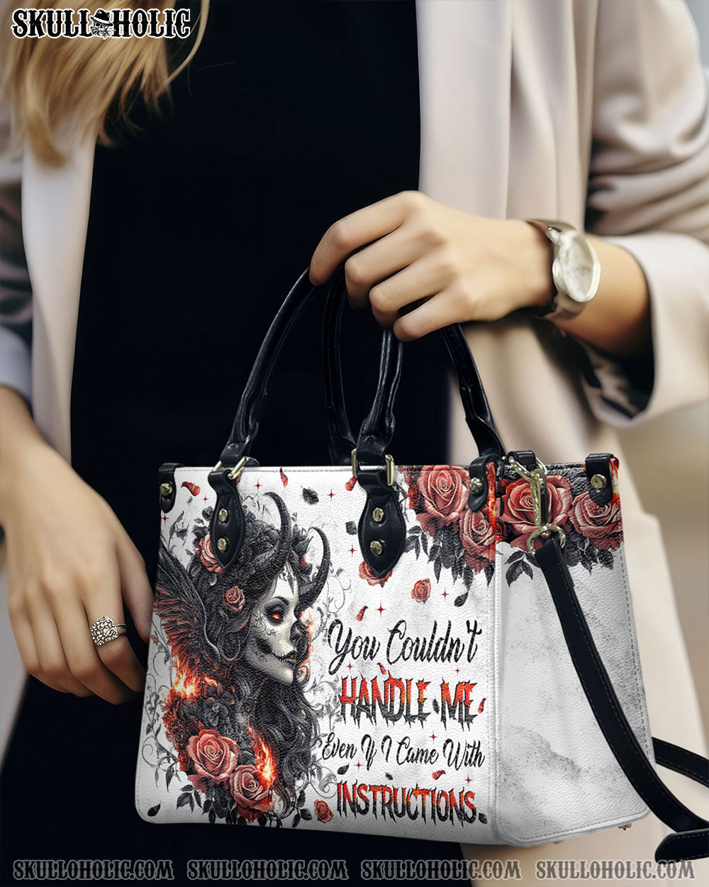 BLISSCORNERS YOU COULDN'T HANDLE ME LEATHER HANDBAG