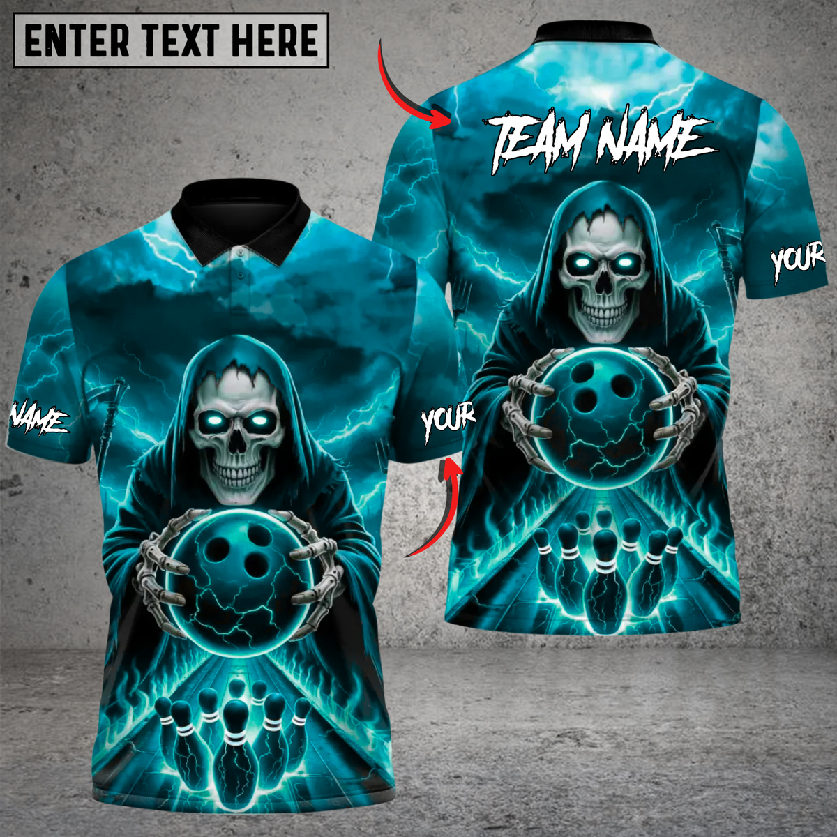Blisscorners Bowling Hellfire Strike Multicolor Customized Name, Team Name 3D Shirts