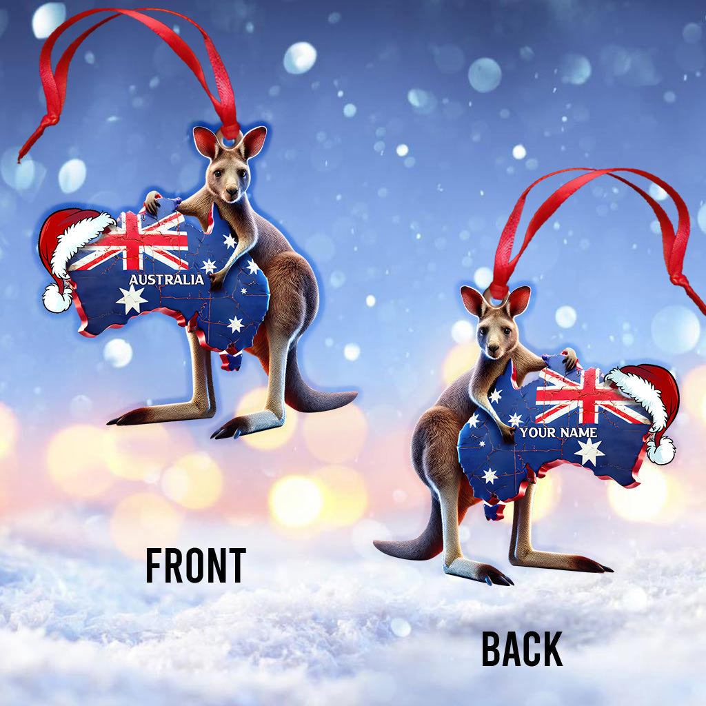 Blisscorners Custom Name Australia Ornament, Christmas Gift for Australia Lover2D Flat LM2111