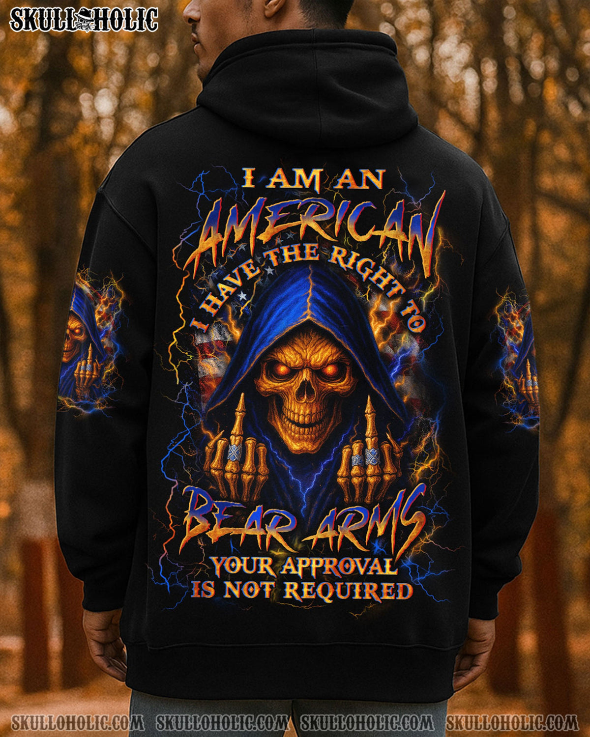 BLISSCORNERS I AM AN AMERICAN SKULL ALL OVER PRINT