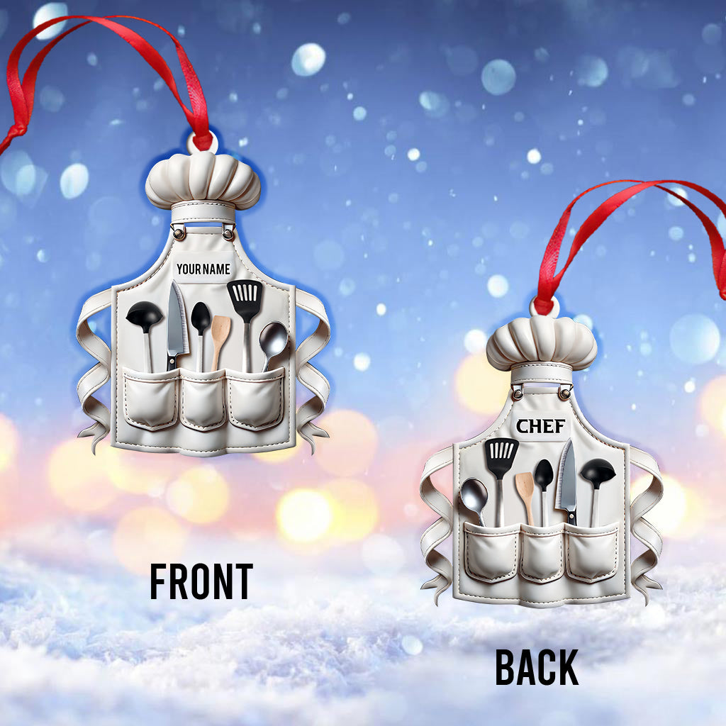 Blisscorners Custom Name Chef Ornament, Christmas Gift for Cooking Lover2D Flat LM2211