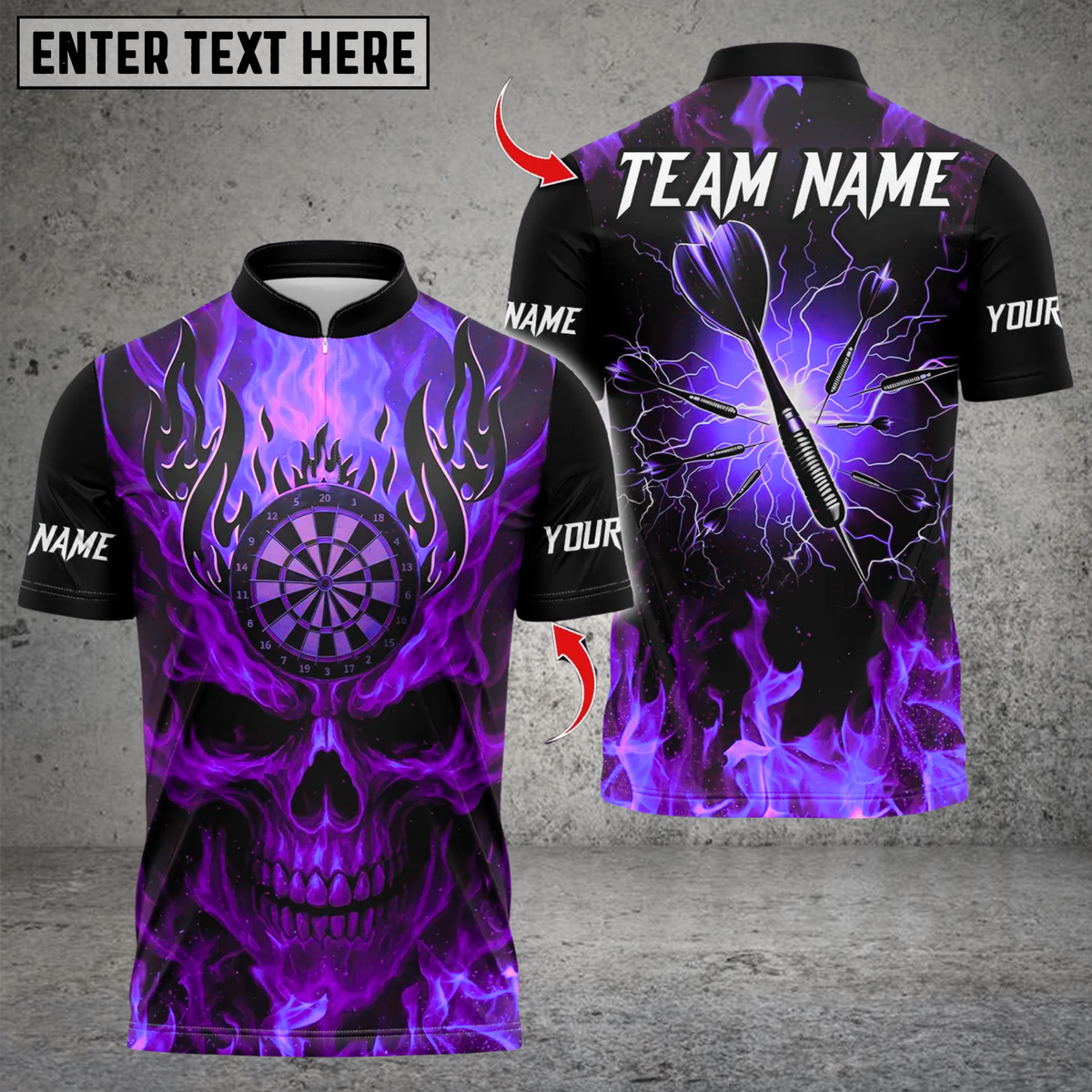 Blisscorners Darts Flaming Skull Dartboard Design Multicolor Customized Name, Team Name 3D Shirts