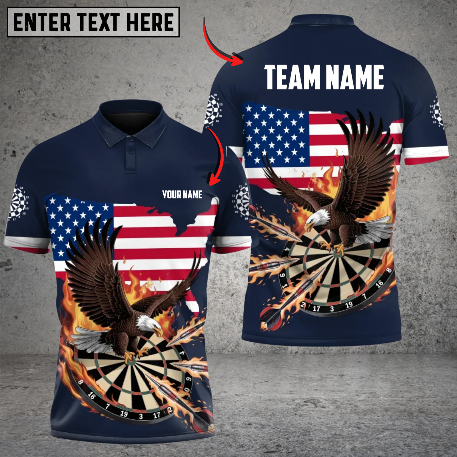 Blisscorners Darts American Eagle Personalized Name 3D Unisex Shirt