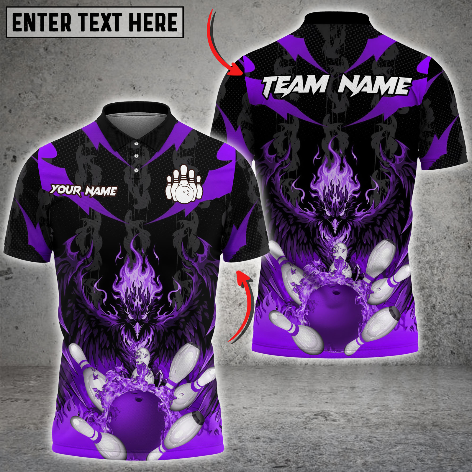 Blisscorners Bowling Fire Dragon Pins Explosion Multicolor Customized Name, Team Name 3D Shirts