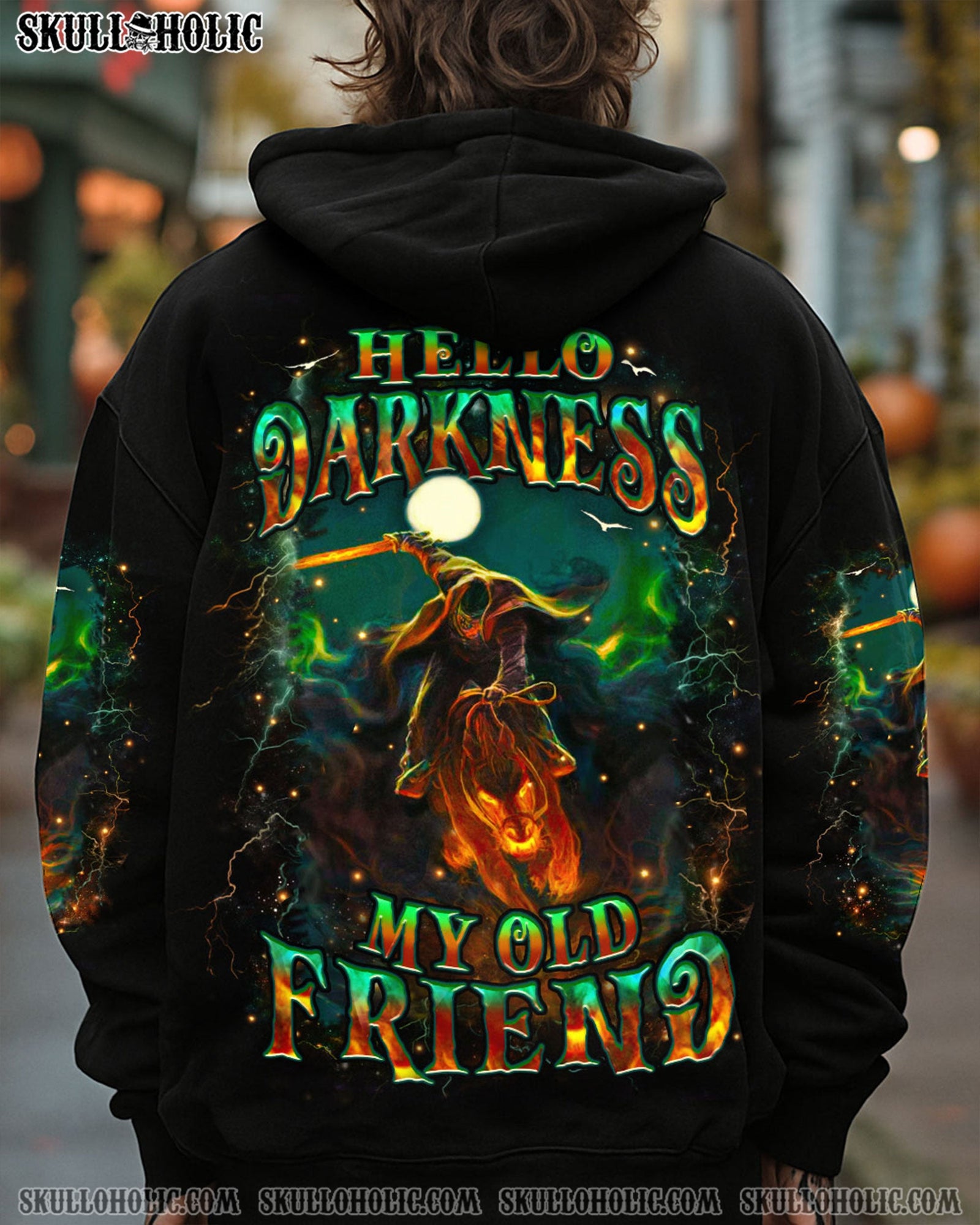 BLISSCORNERS HELLO DARKNESS MY OLD FRIEND HALLOWEEN ALL OVER PRINT