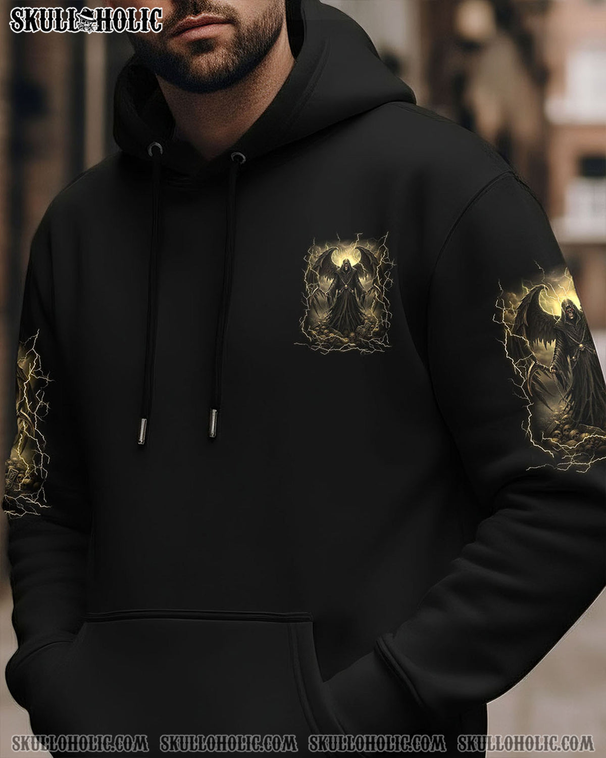 BLISSCORNERS HEAVEN DON'T WANT ME SKULL REAPER ALL OVER PRINT