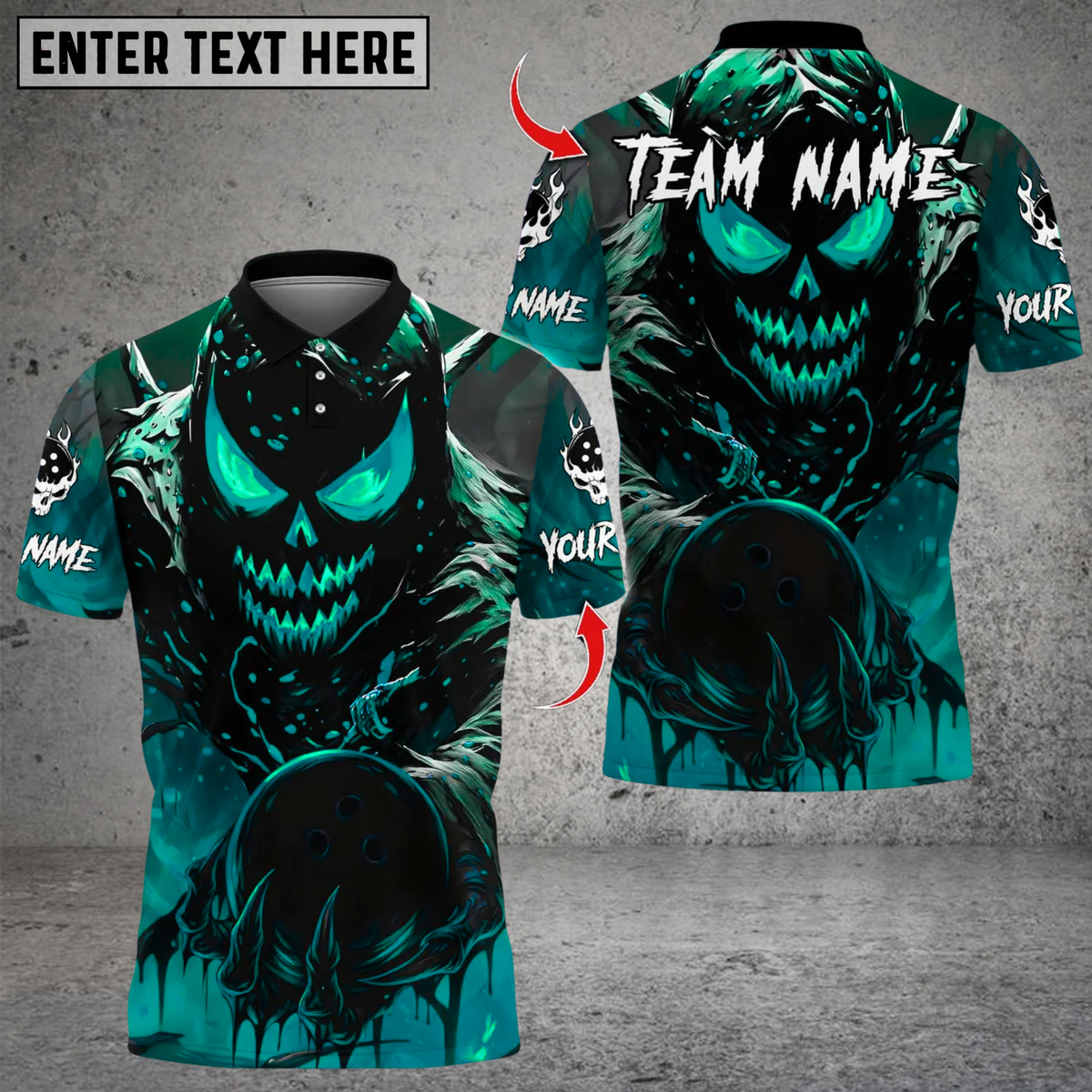 Blisscorners Bowling Evil Pumpkin Demon Multicolor Customized Name, Team Name 3D Shirts