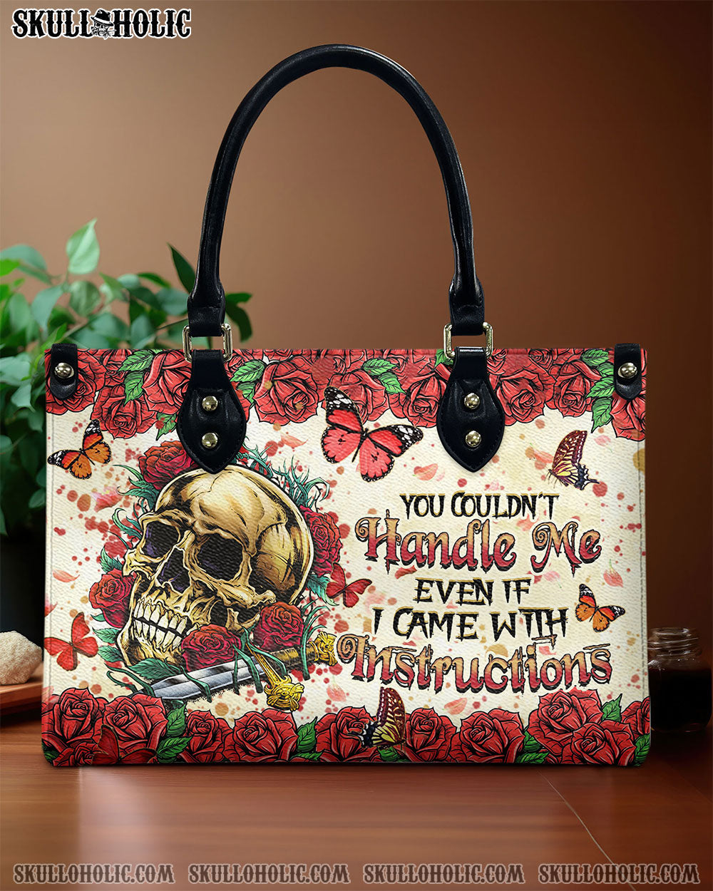 BLISSCORNERS YOU COULDN'T HANDLE ME LEATHER HANDBAG