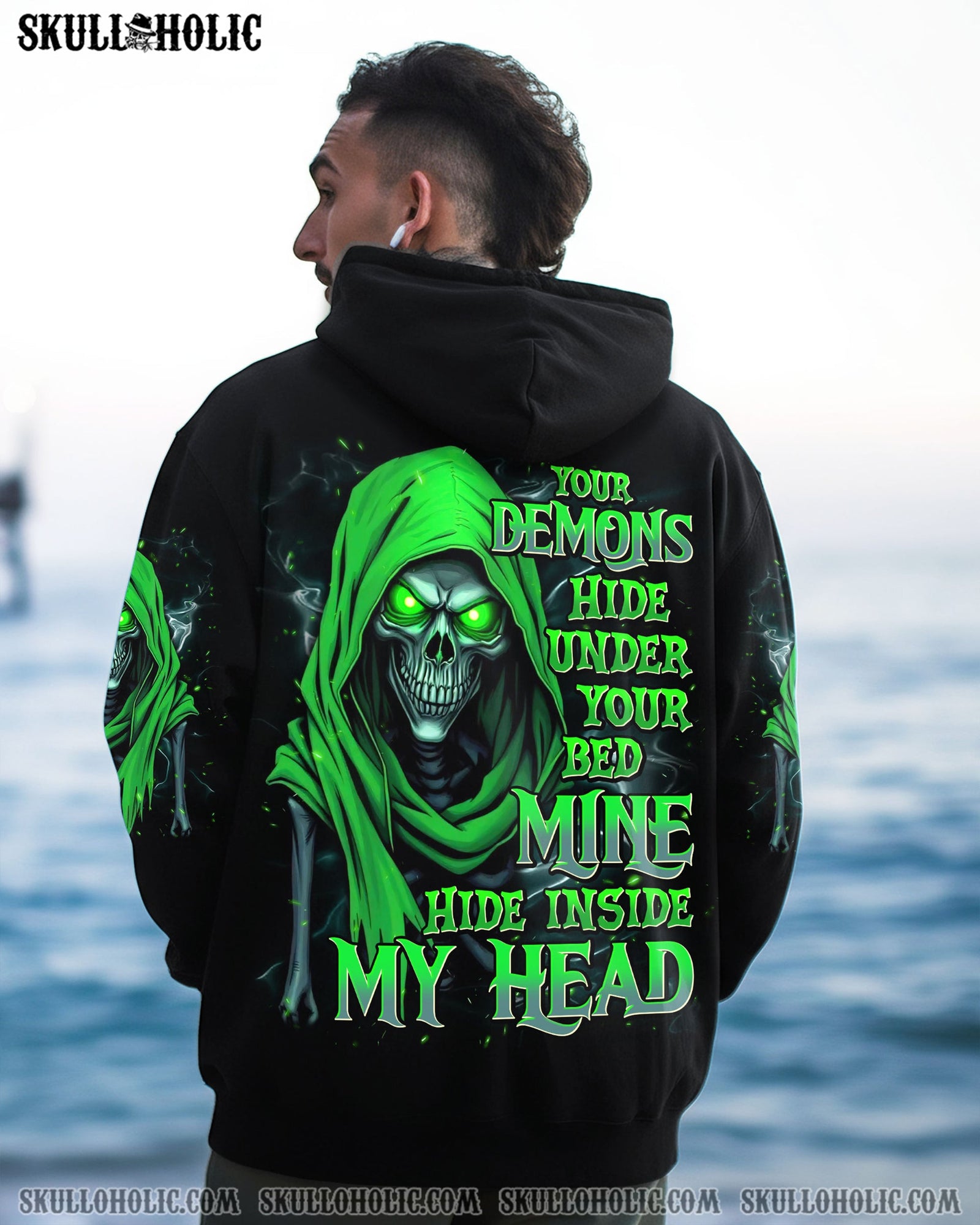 BLISSCORNERS YOUR DEMONS HIDE UNDER YOUR BED SKULL DEMON ALL OVER PRINT