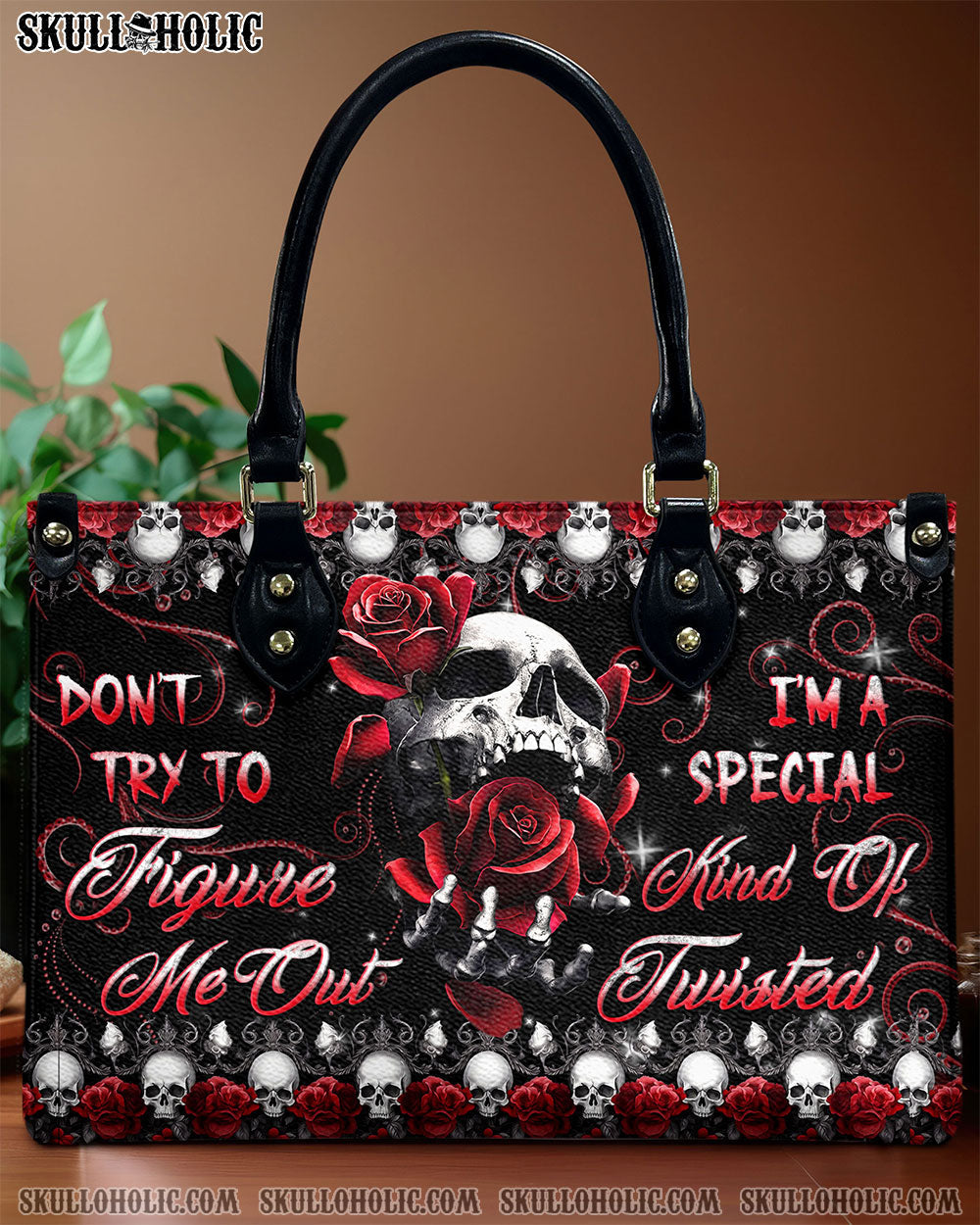 BLISSCORNERS DON'T TRY TO FIGURE ME OUT LEATHER HANDBAG