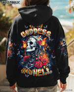 BLISSCORNERS (HOT DEAL) HALF GODDESS HALF HELL SKULL LADY ALL OVER PRINT
