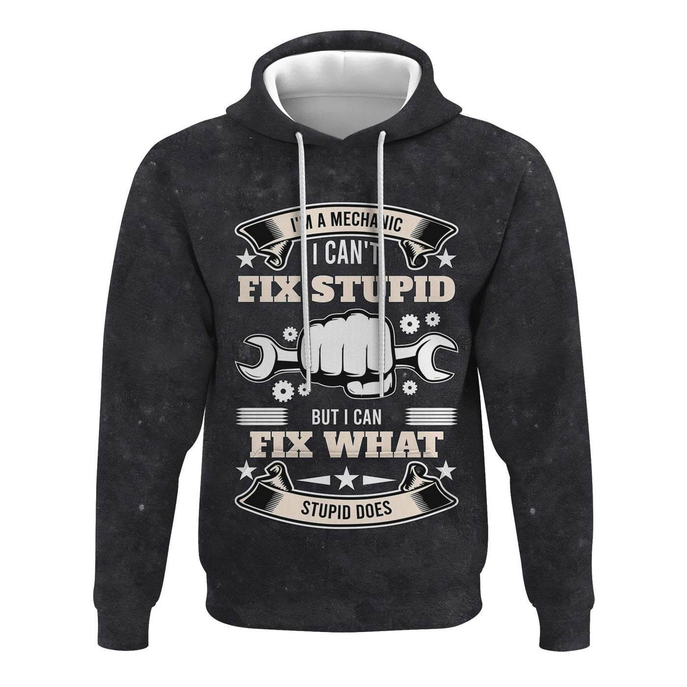 Blisscorners Vintage Mechanic Unisex I'm A Mechanic I Can't Fix Stupid Black Shirt All Over Print