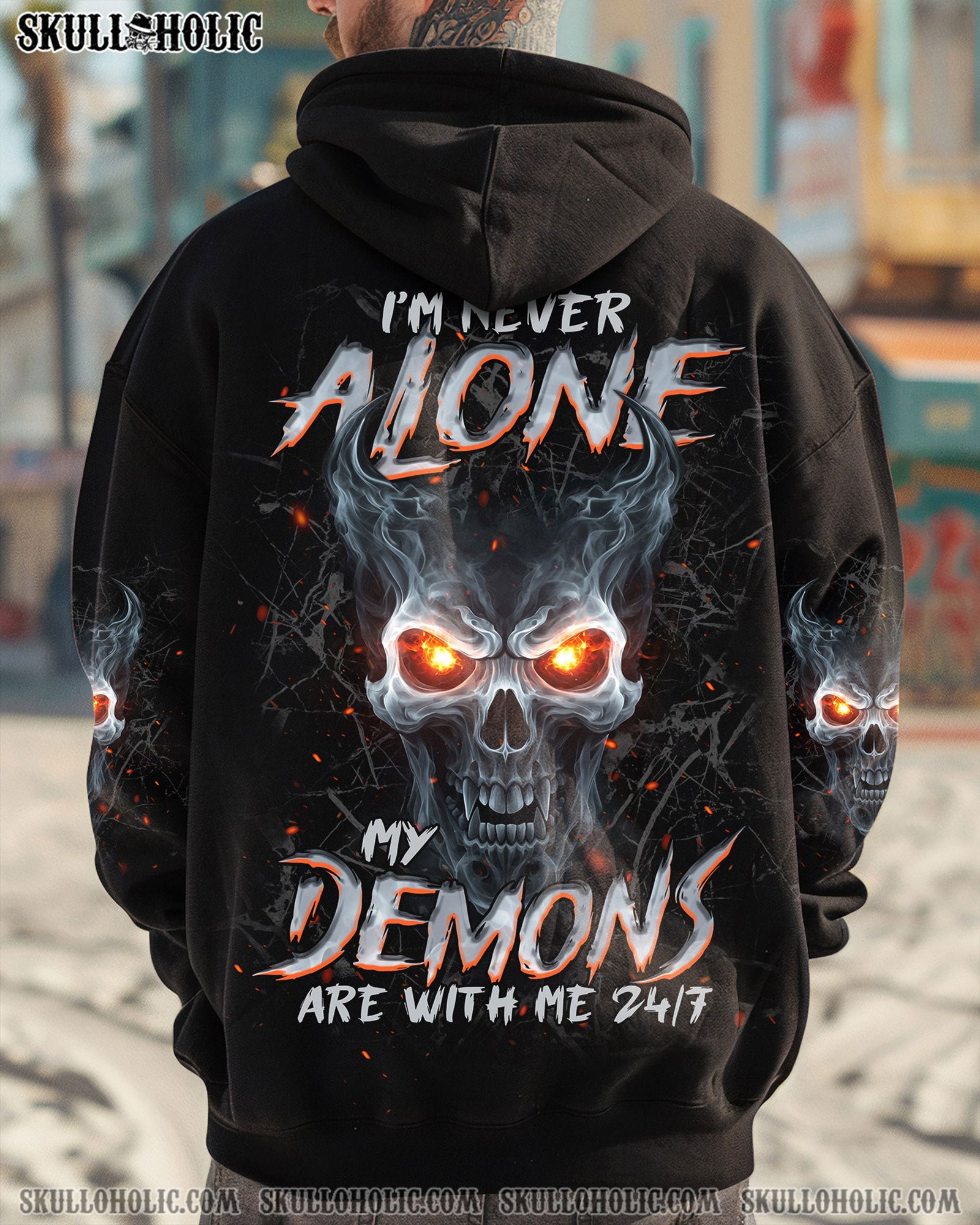 BLISSCORNERS I'M NEVER ALONE FIRE DEMONS ALL OVER PRINT