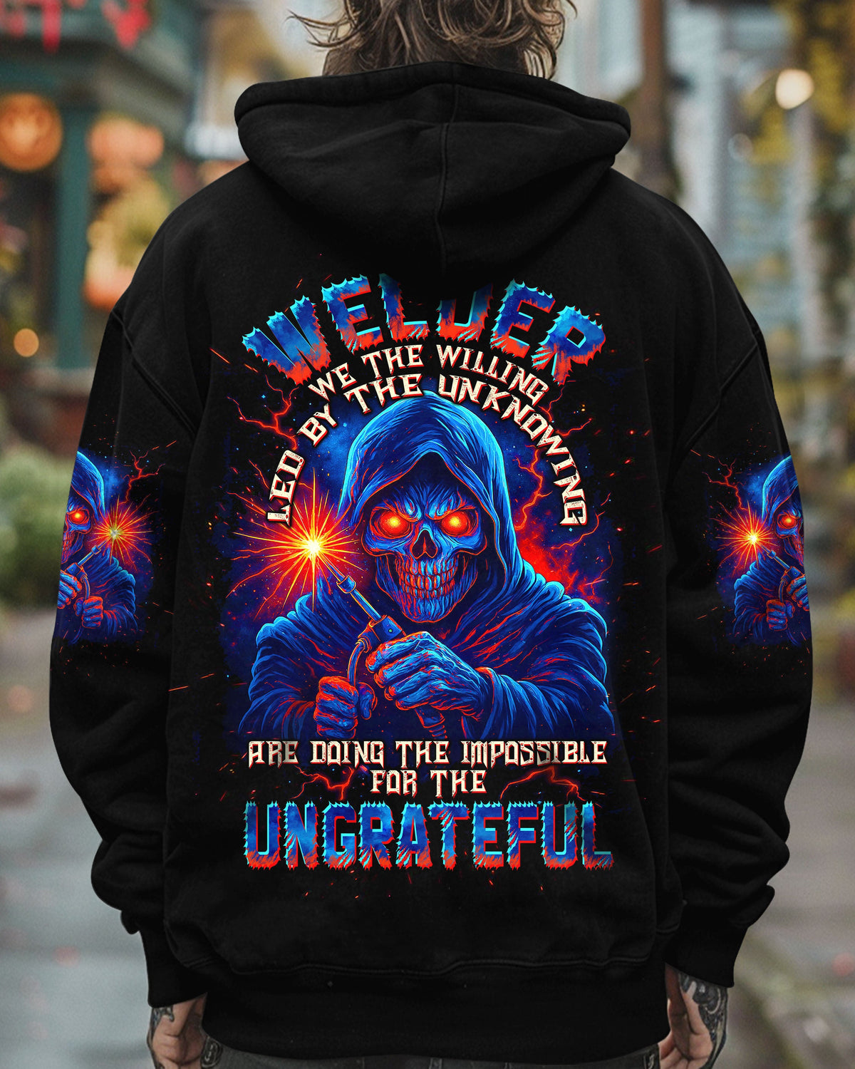 BLISSCORNERS MESS WITH A WELDER SKULL ALL OVER PRINT