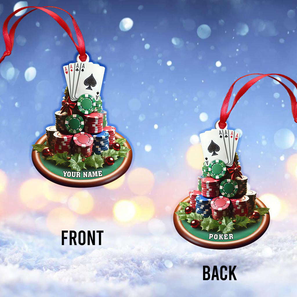Blisscorners Custom Name Poker Ornament, Poker Christmas Gift2D Flat LM2211