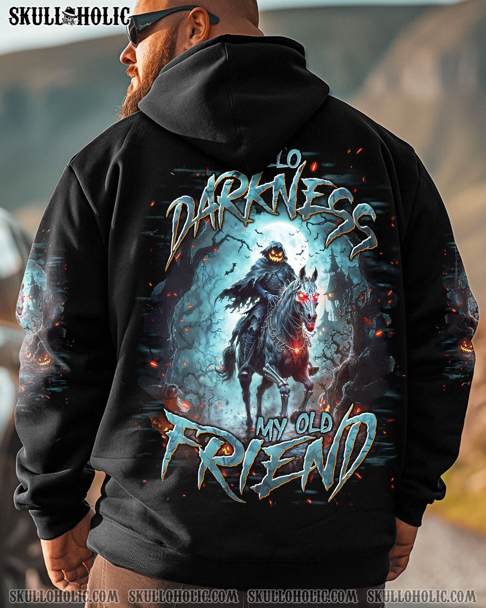 BLISSCORNERS HELLO DARKNESS MY OLD FRIEND HALLOWEEN ALL OVER PRINT
