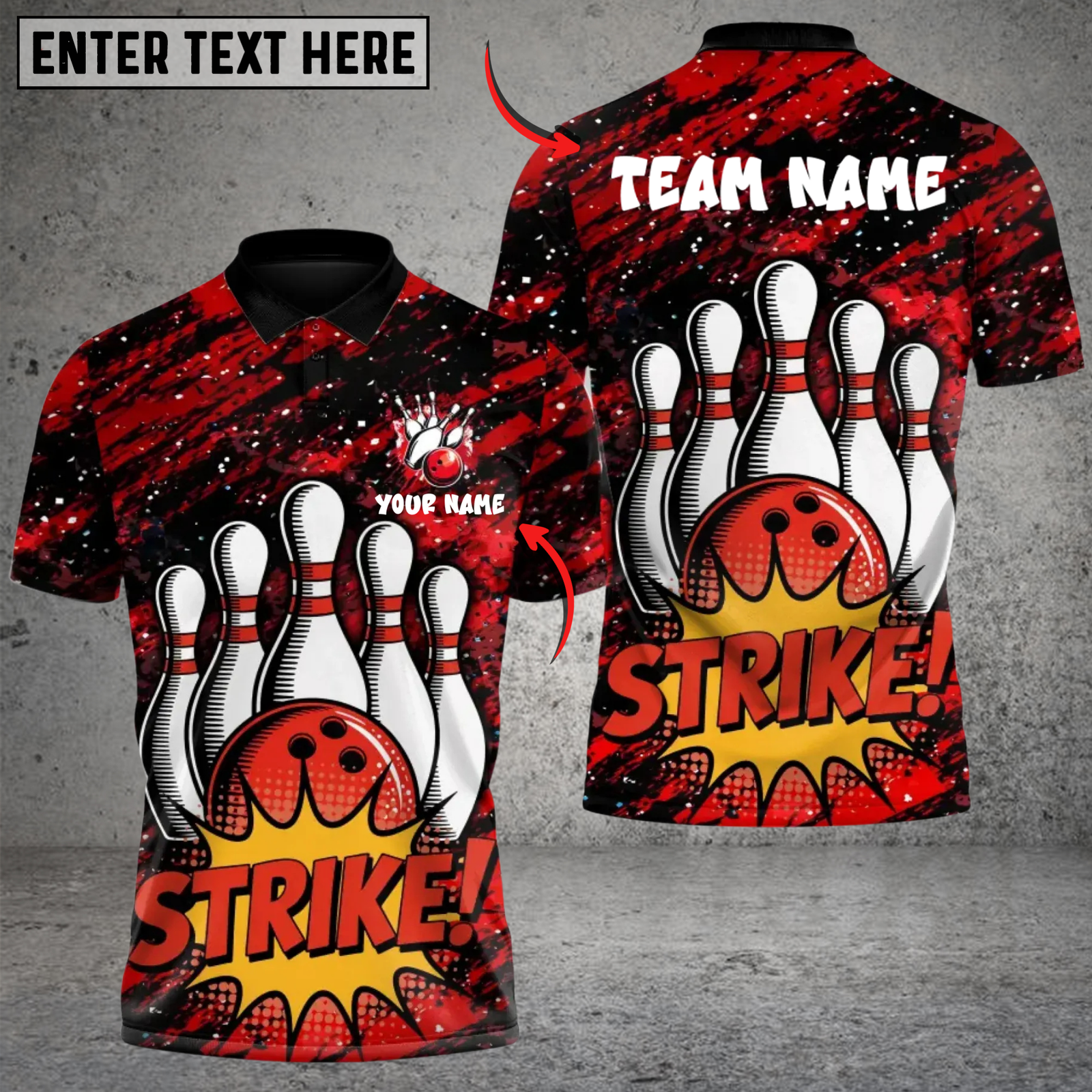Blisscorners Bowling Boom Strike Multicolor Customized Name, Team Name 3D Shirts
