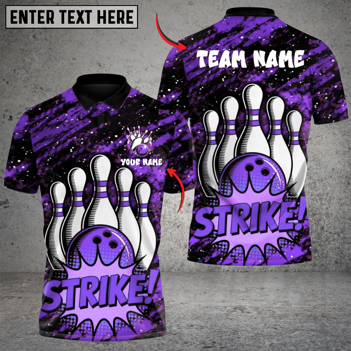 Blisscorners Bowling Boom Strike Multicolor Customized Name, Team Name 3D Shirts