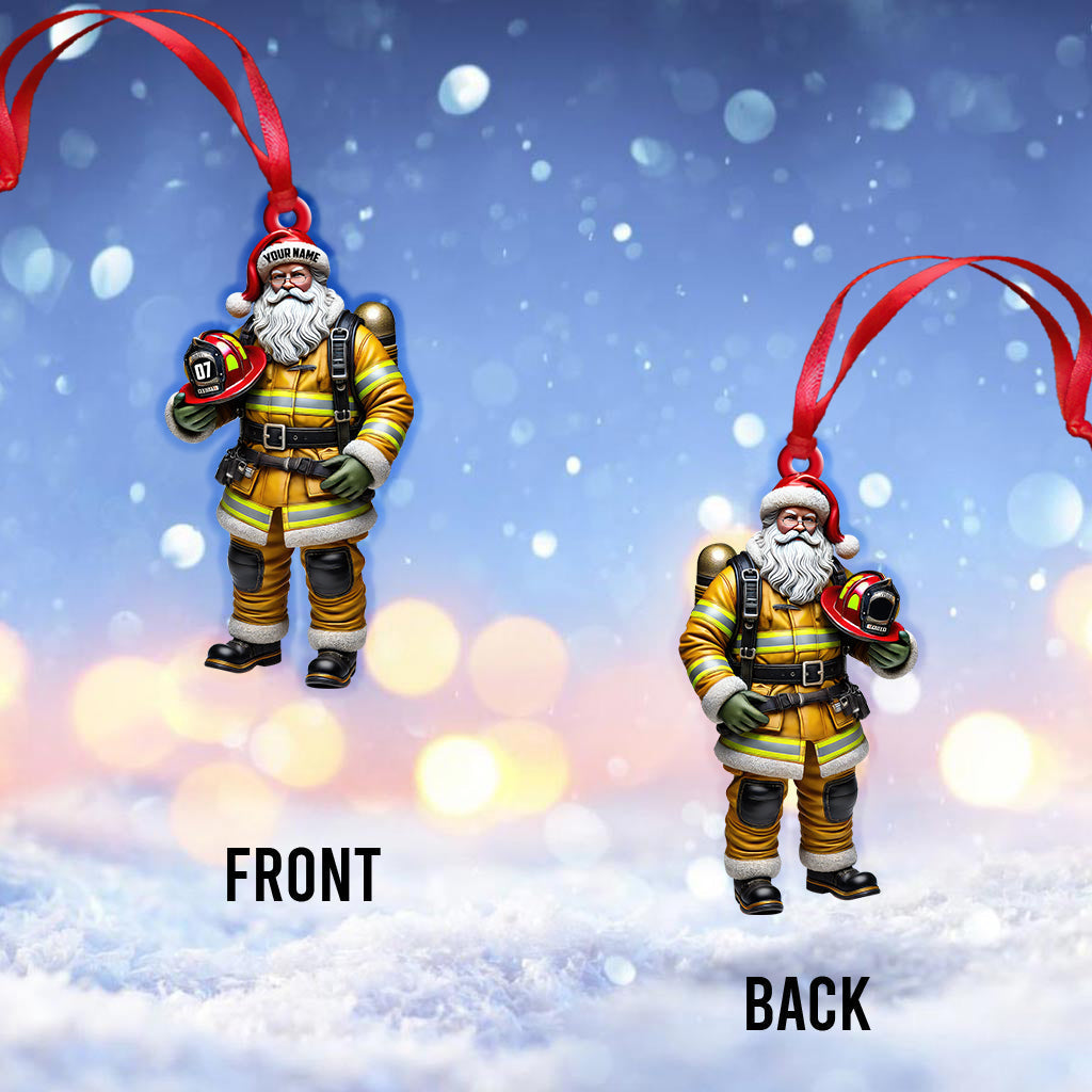 Blisscorners Custom Name Fire Fighter Ornament, Fire Fighter Christmas Gift2D Flat LM2211