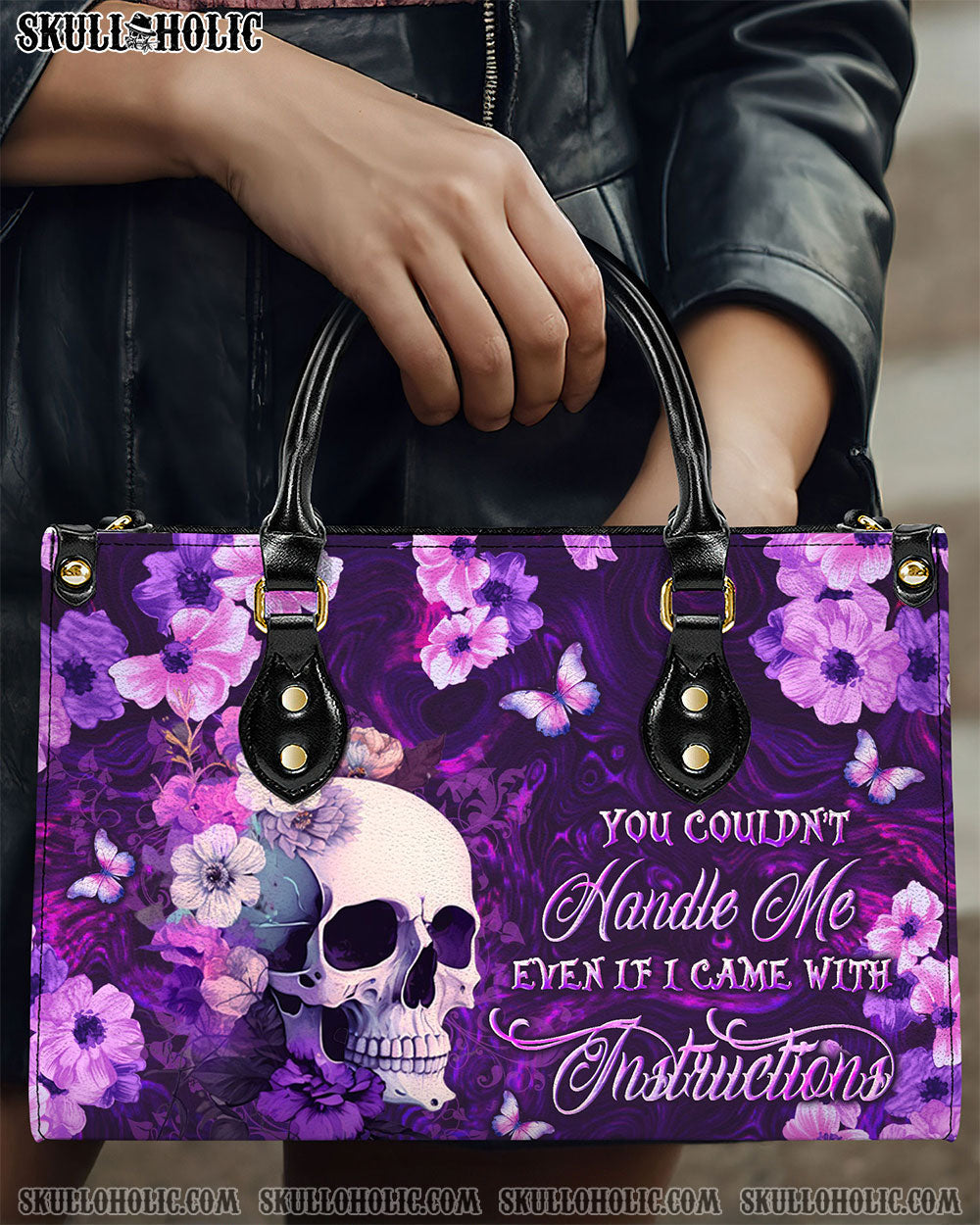 BLISSCORNERS YOU COULDN'T HANDLE ME LEATHER HANDBAG