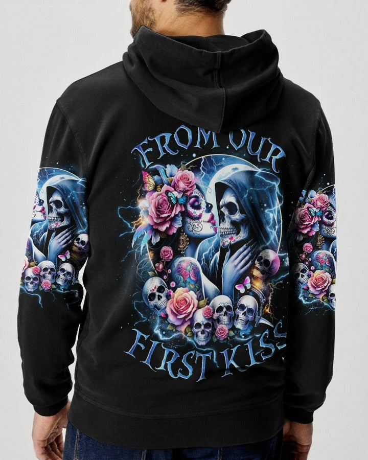 BLISSCORNERS FROM OUR FIRST KISS COUPLE SKULL REAPER ALL OVER PRINT