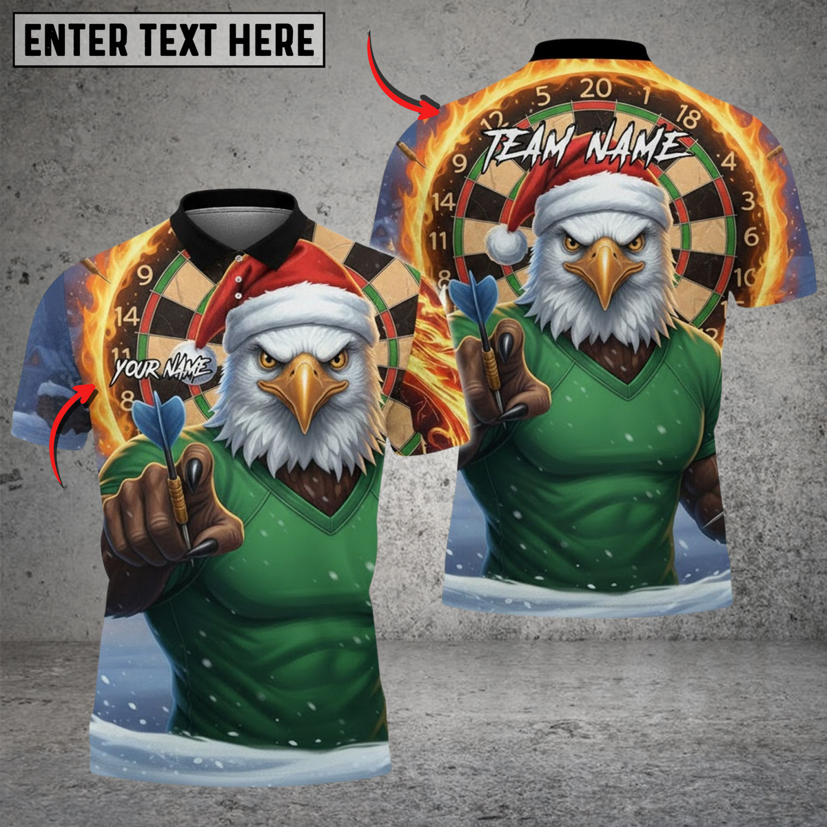 Blisscorners Santa Eagle Thrower Darts Personalized Name 3D Unisex Shirt