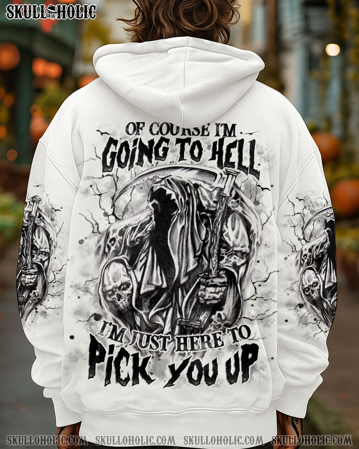 BLISSCORNERS OF COURSE I'M GOING TO HELL SKULL ALL OVER PRINT