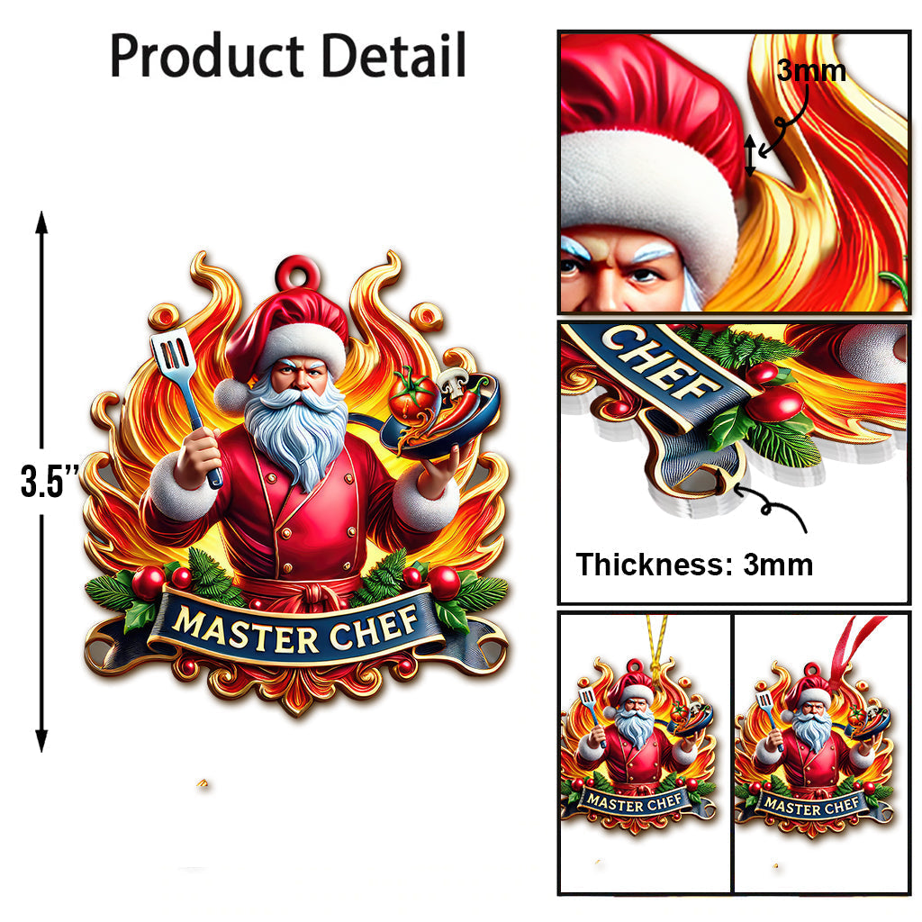 Blisscorners Custom Name Chef Ornament, Christmas Gift for Cooking Lover2D Flat LM2111