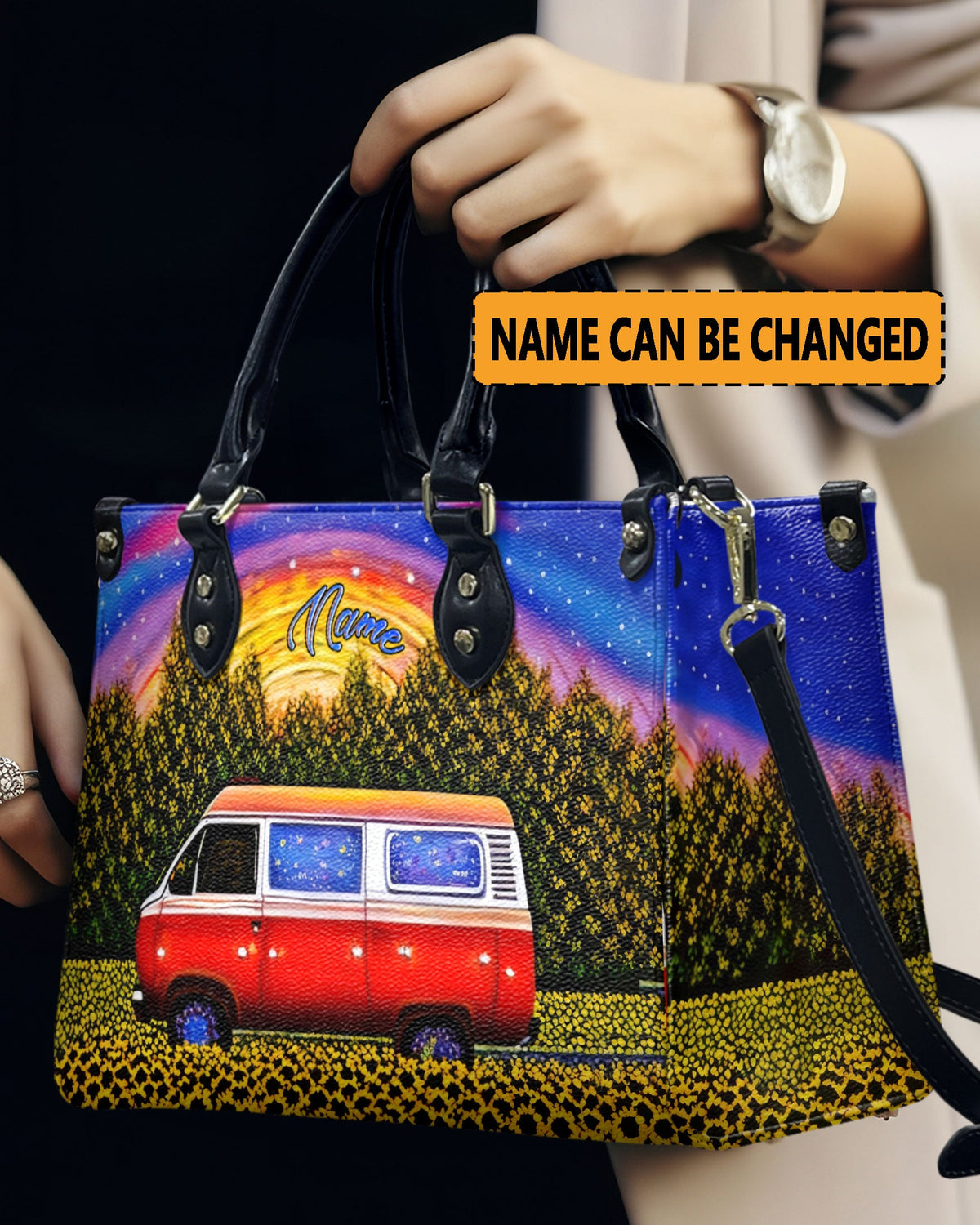BLISSCORNERS COLORFUL CAMPING LEATHER HANDBAG