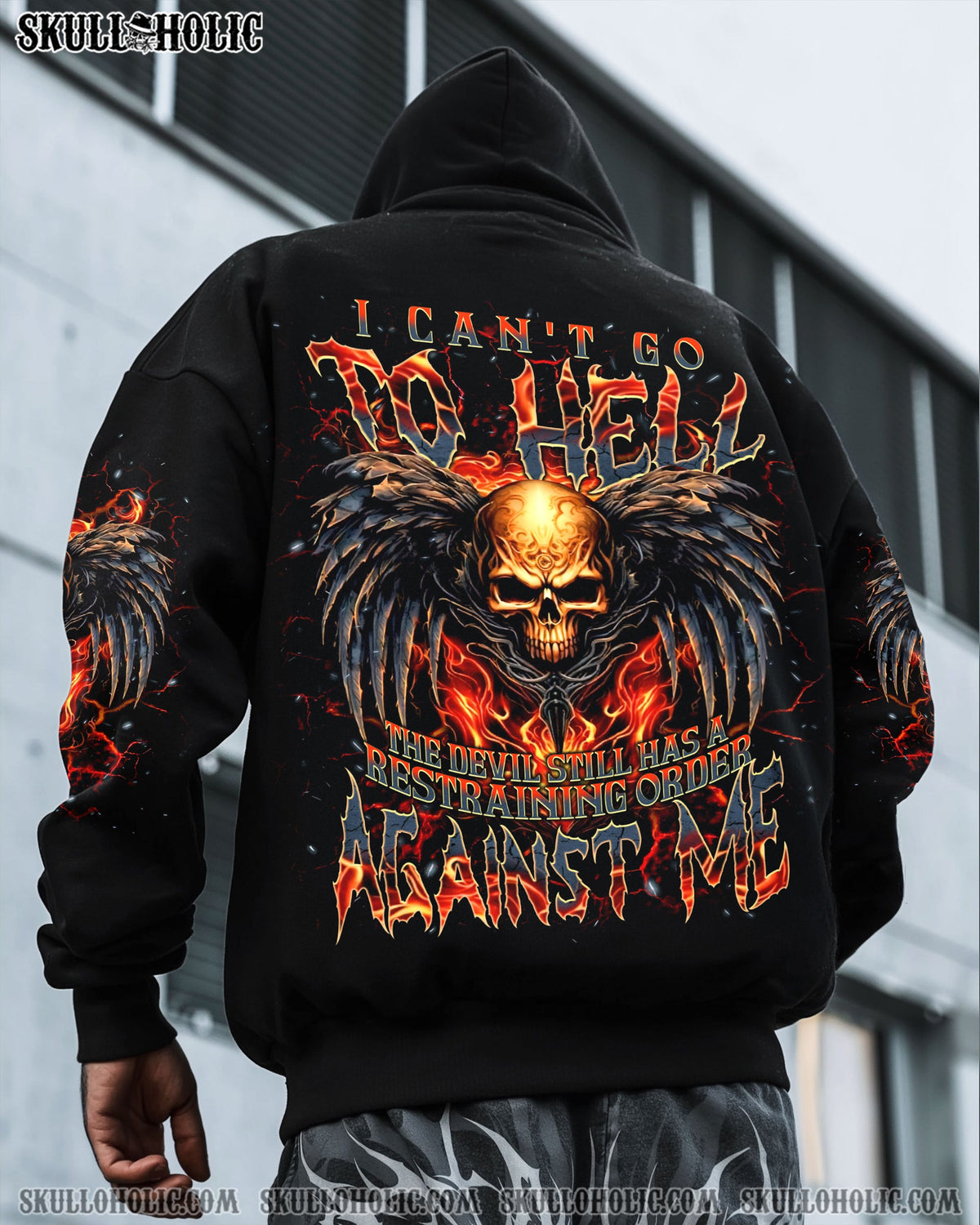 BLISSCORNERS I CAN'T GO TO HELL SKULL WINGS ALL OVER PRINT