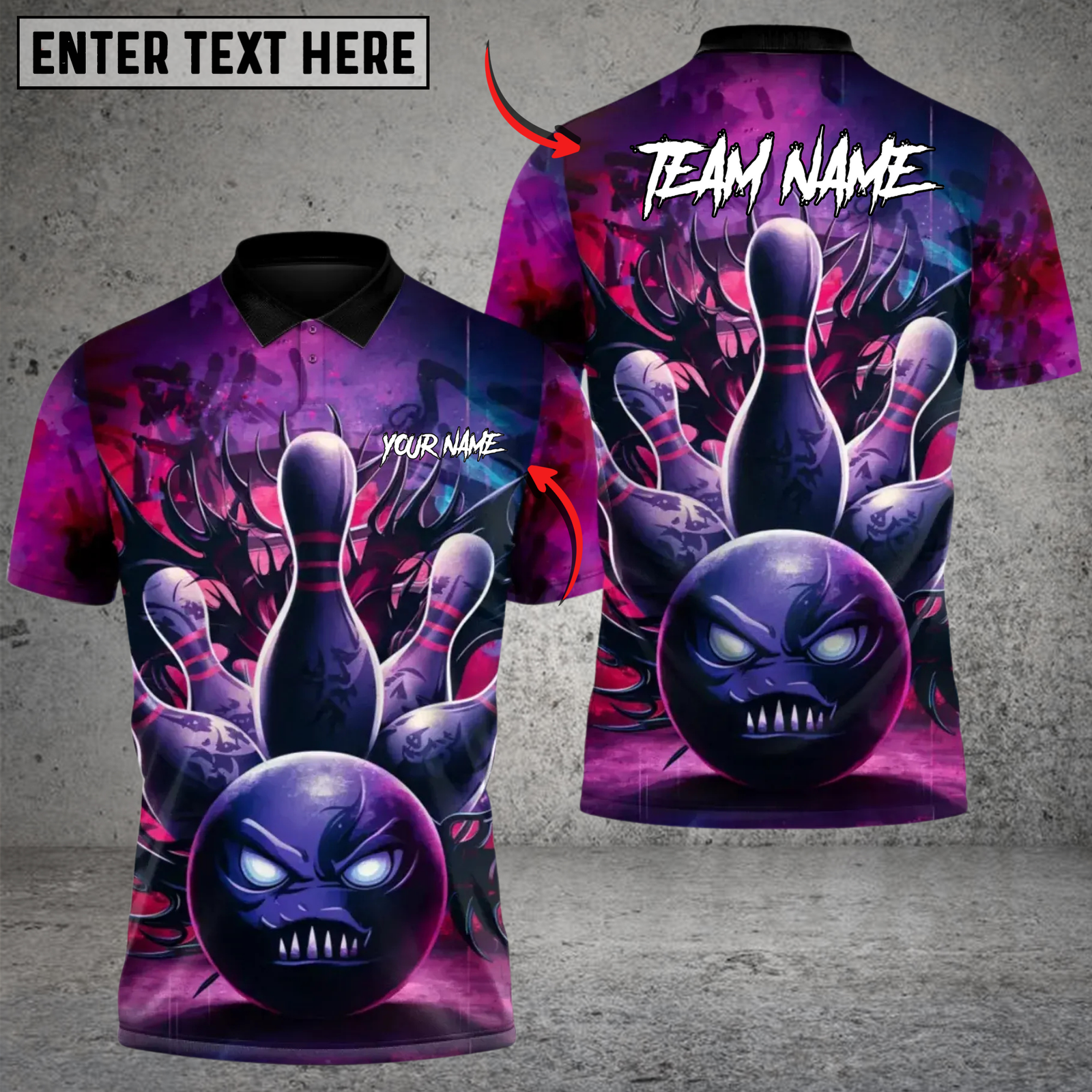 Blisscorners Bowling Demon Ball Multicolor Customized Name, Team Name 3D Shirts