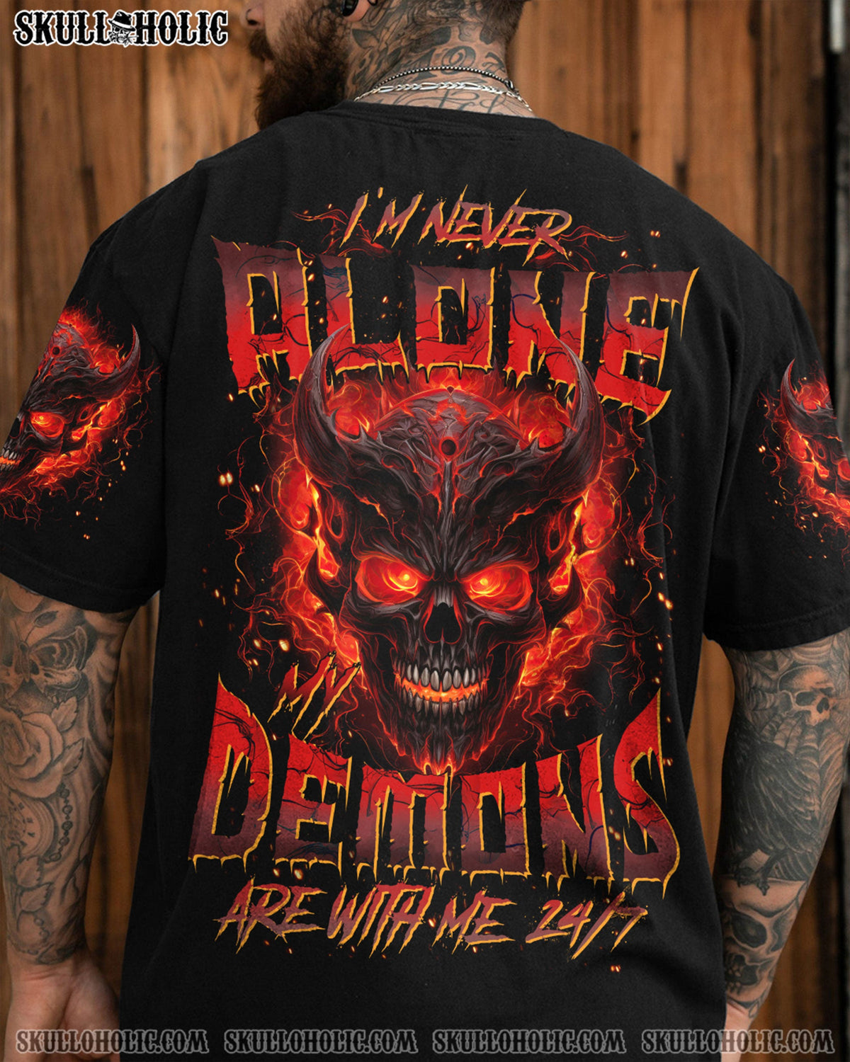 BLISSCORNERS I'M NEVER ALONE DEMONS ALL OVER PRINT