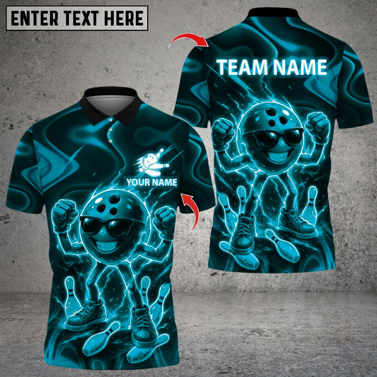 Blisscorners Bowling Thunder Strong Funny Ball Multicolor Customized Name, Team Name 3D Shirts