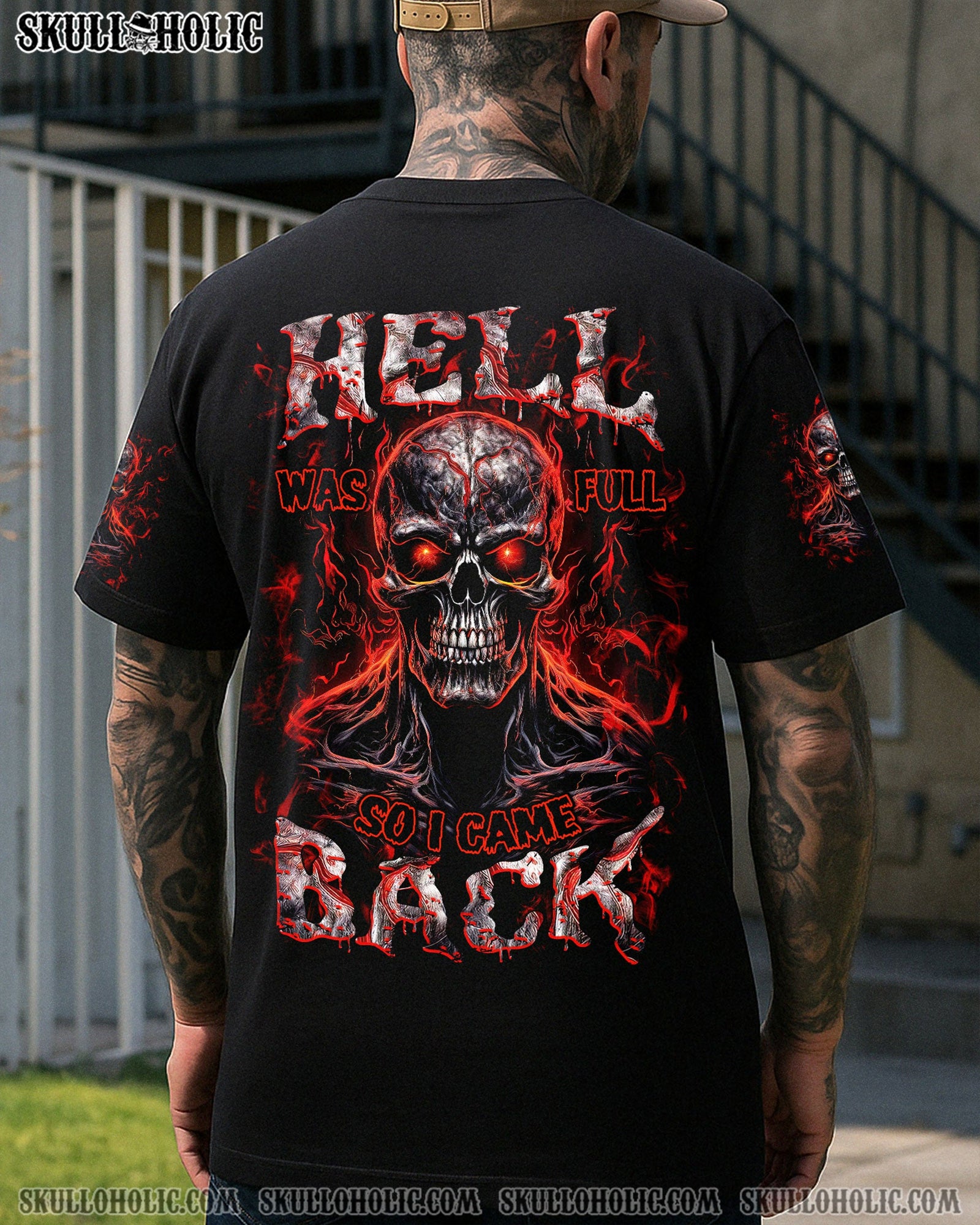 BLISSCORNERS HELL WAS FULL SO I CAME BACK SKULL ALL OVER PRINT