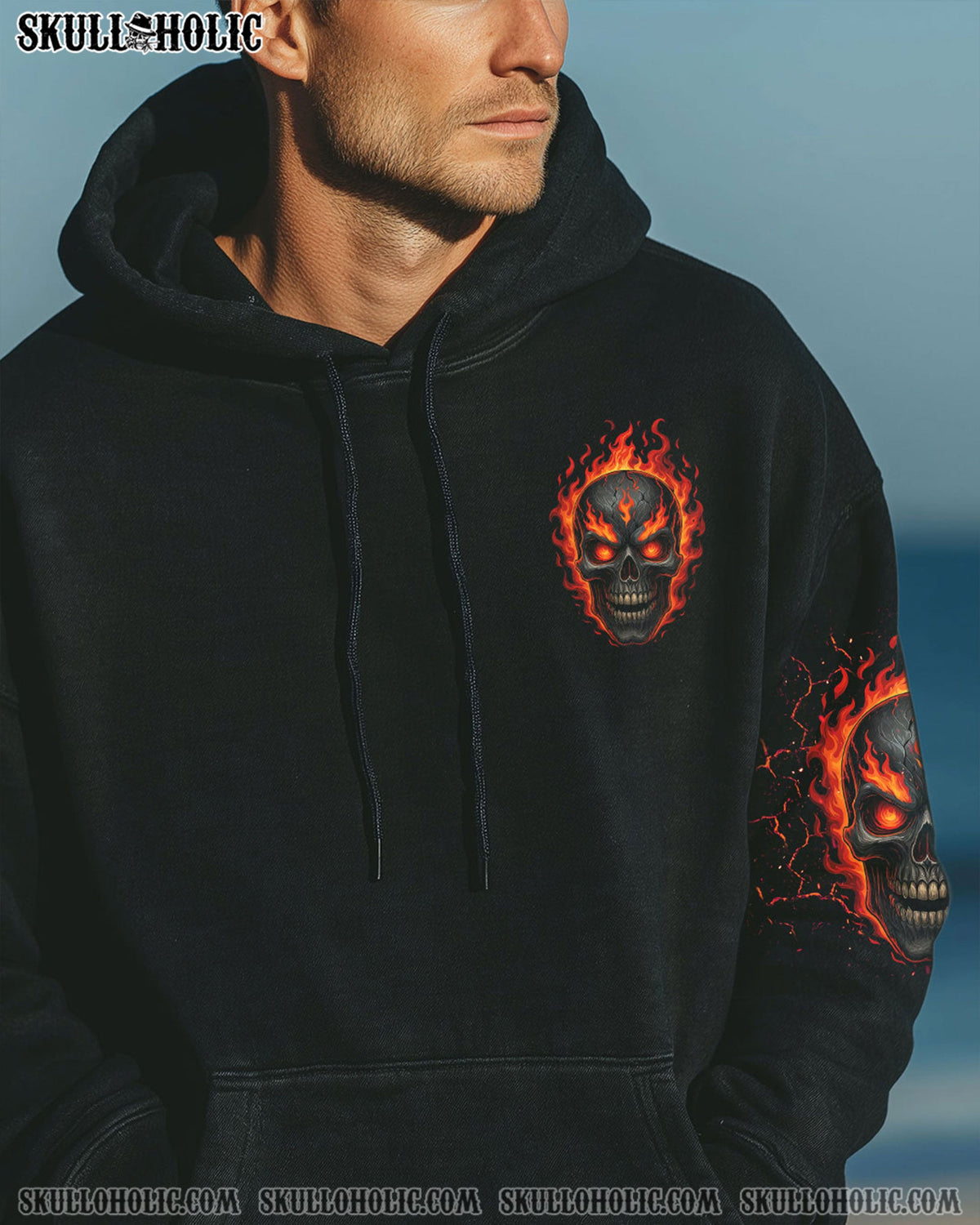 BLISSCORNERS IF YOU THINK I'M CRAZY FIRE SKULL ALL OVER PRINT