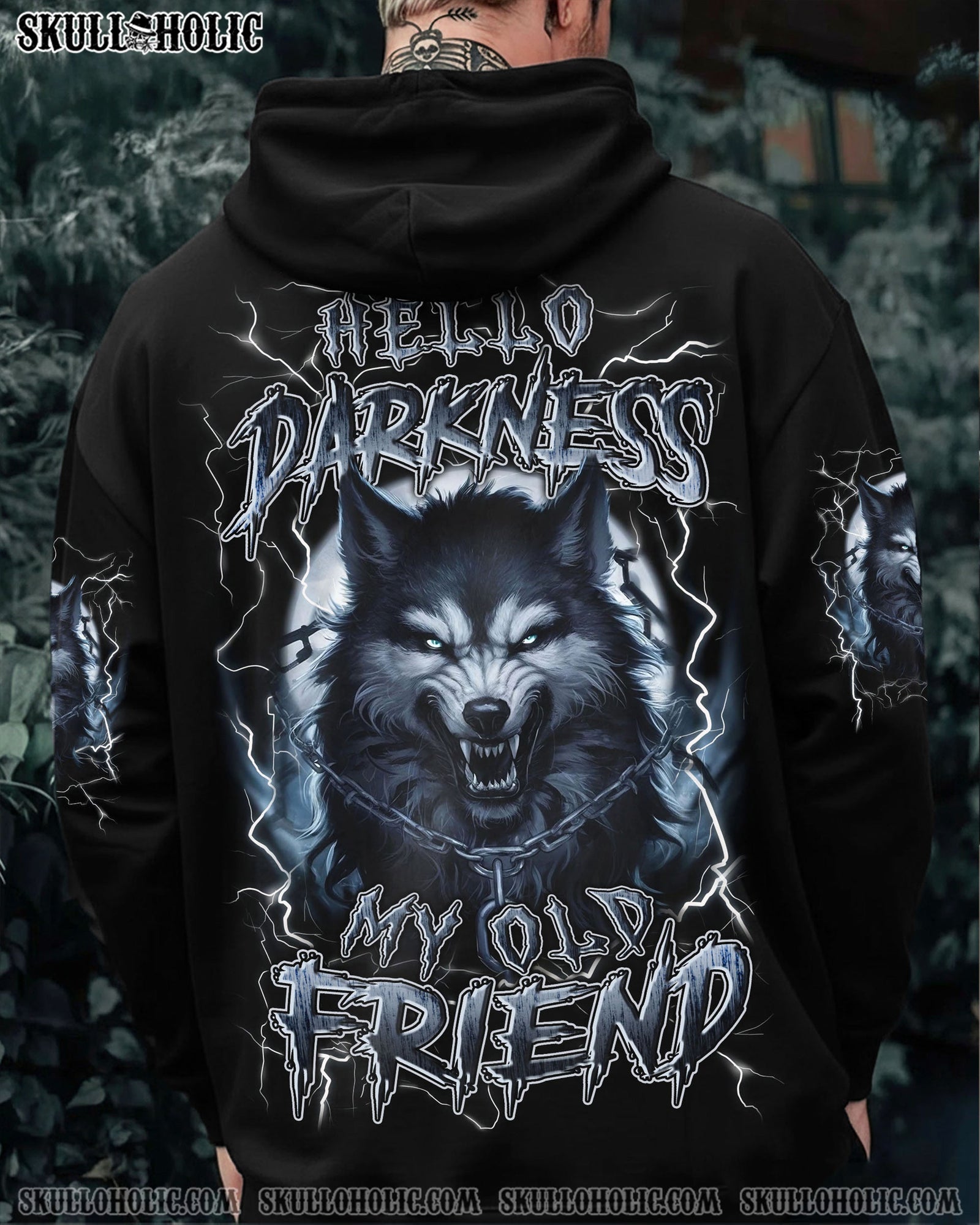 BLISSCORNERS HELLO DARKNESS MY OLD FRIEND WOLF ALL OVER PRINT