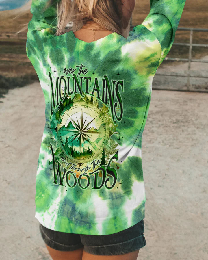 BLISSCORNERS OVER THE MOUNTAINS AND THROUGH THE WOODS TIE DYE ALL OVER PRINT