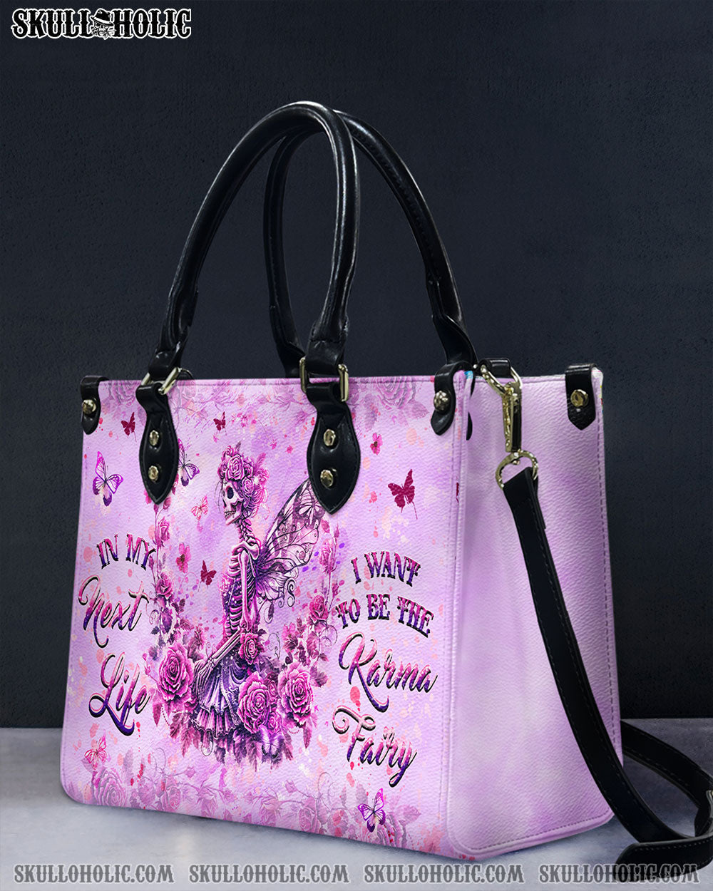 BLISSCORNERS KARMA FAIRY SKELETON WINGS LEATHER HANDBAG