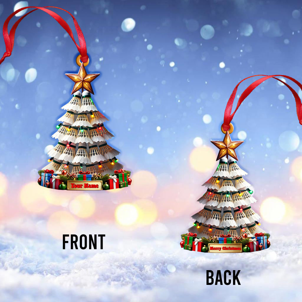 Blisscorners Custom Name Badminton Christmas Tree Ornament, Badminton Lover Christmas Gift2D Flat LM2211