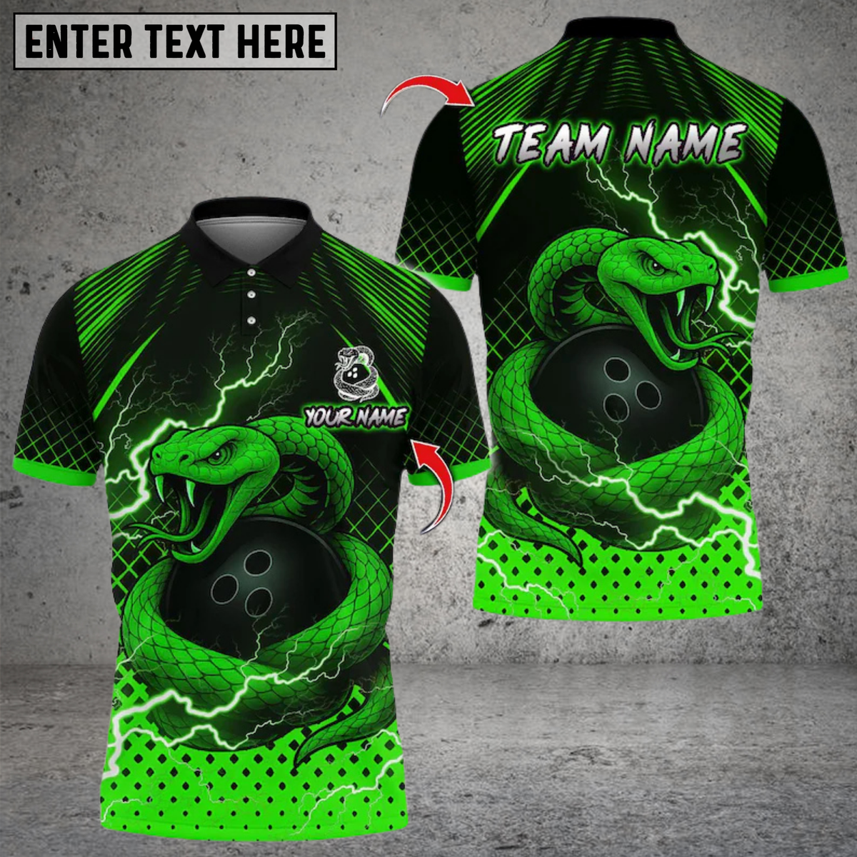 Blisscorners Bowling Thunder Snake Multicolor Customized Name, Team Name 3D Shirts