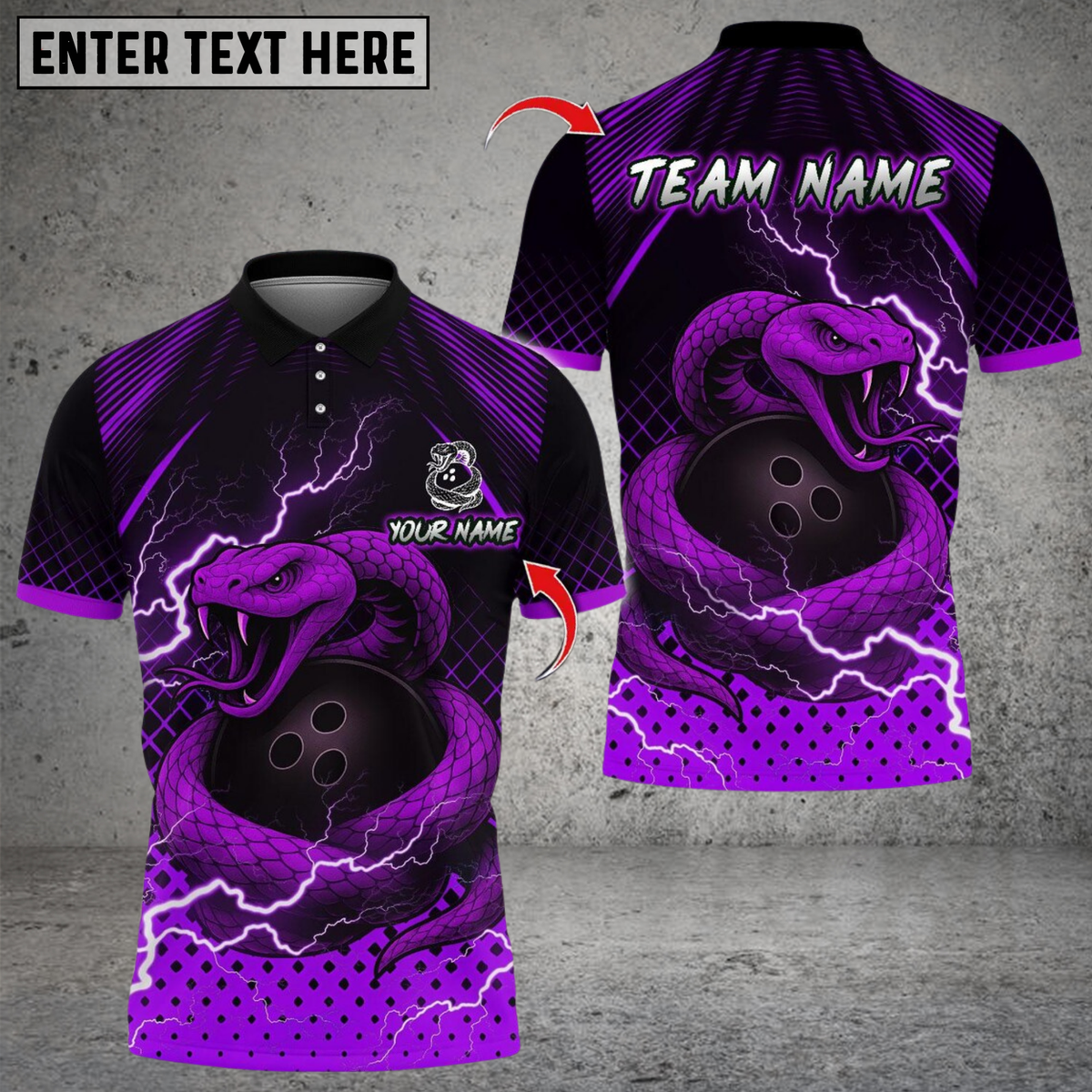 Blisscorners Bowling Thunder Snake Multicolor Customized Name, Team Name 3D Shirts
